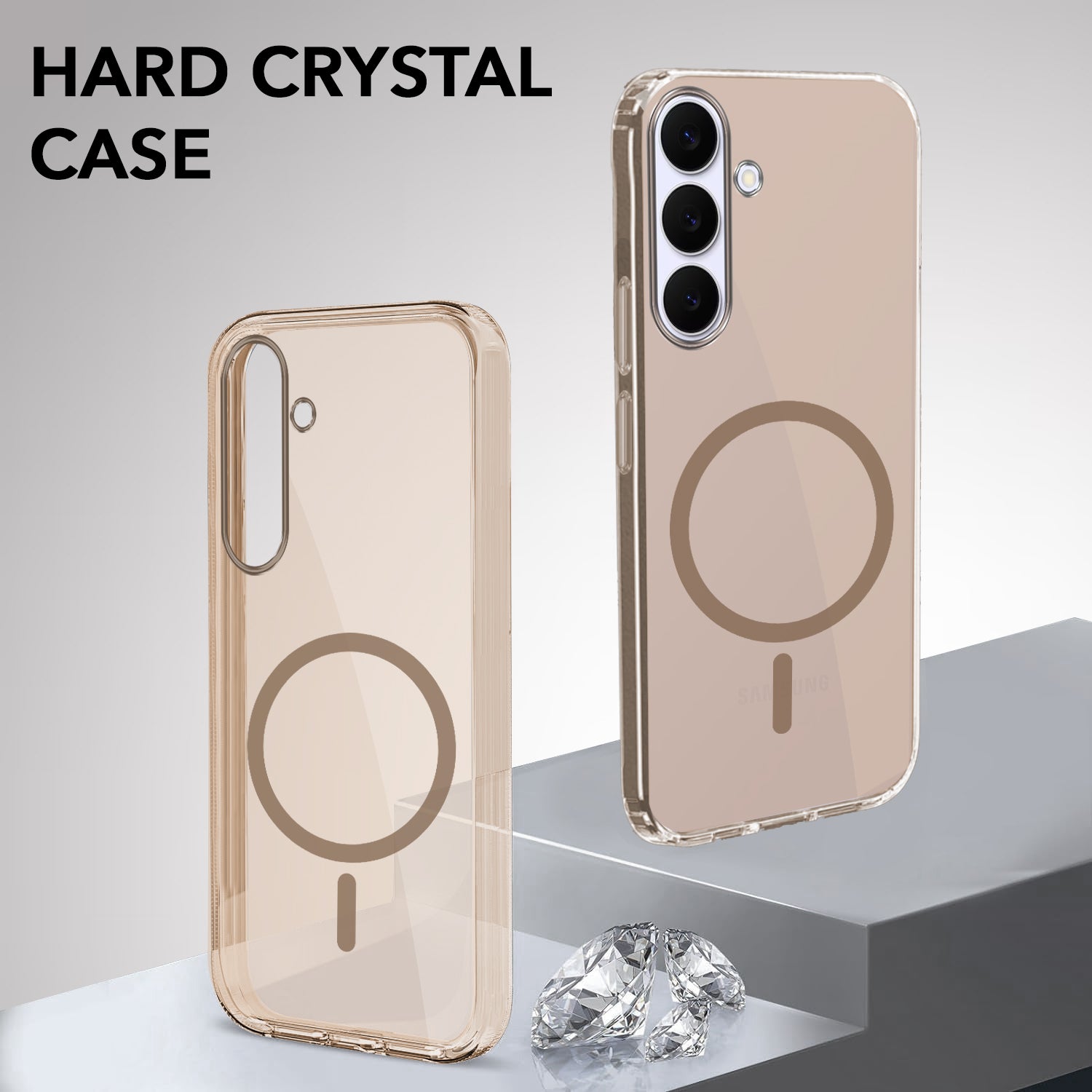 For Samsung Galaxy S25 FE Back Cover Case Lifetime Anti-Yellow MagSafe Compatible Clear (Sleek Hard Crystal | Shockproof and Camera Protection)