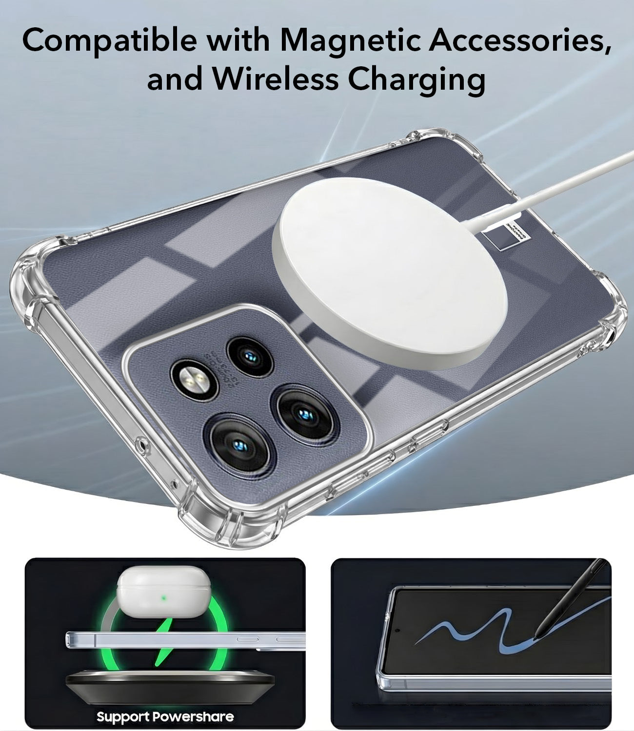 For Motorola Moto Edge 50 Neo Back Cover Shockproof Crystal-Clear (Magsafe Wireless Support | Drop & Camera Protection | Hard Polycarbonate)