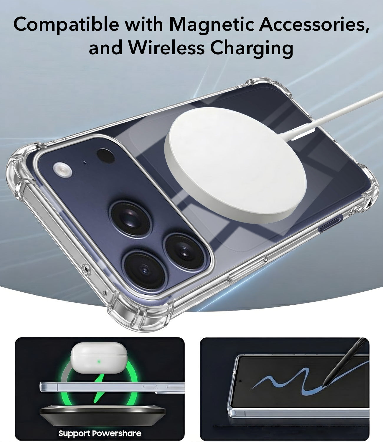 For Apple iPhone 17 Pro Back Cover Shockproof Crystal-Clear (Magsafe Wireless Support | Drop & Camera Protection | Hard Polycarbonate)
