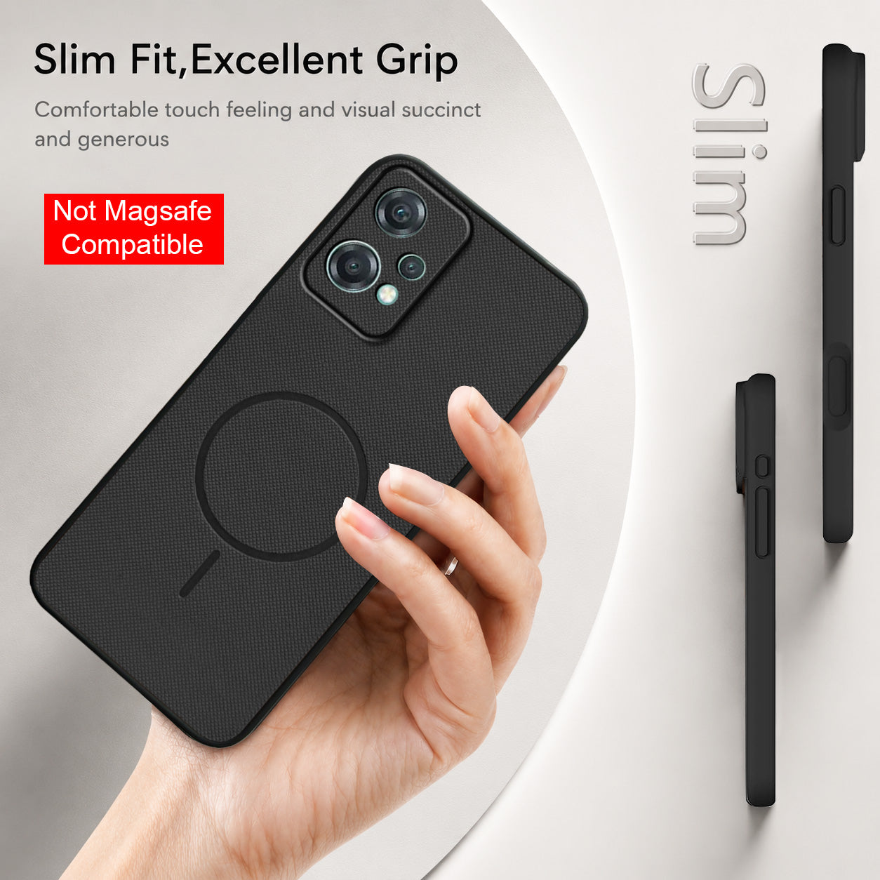 For OnePlus Nord CE 2 Lite 5G Back Cover Case PU Leather (Texture Grip Design | Professional Minimalist | Camera Protection | Soft and Flexible)