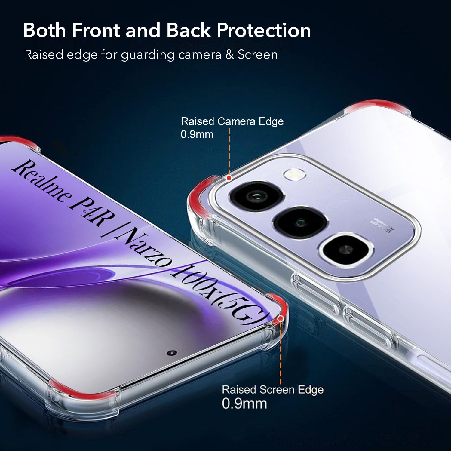 For Realme P4R 5G Back Cover Shockproof Crystal-Clear (Drop & Camera Protection | Hard Polycarbonate)