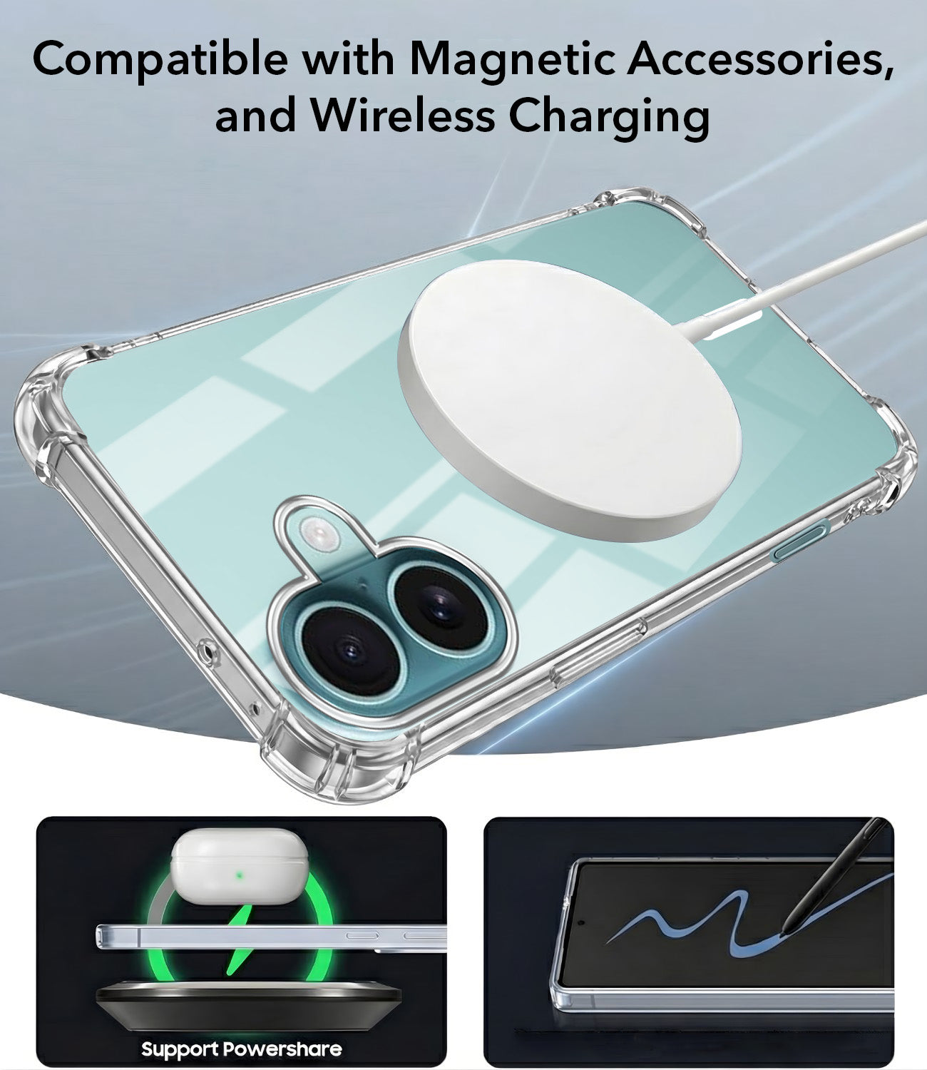 For Apple iPhone 16 Back Cover Shockproof Crystal-Clear (Magsafe Wireless Support | Drop & Camera Protection | Hard Polycarbonate)