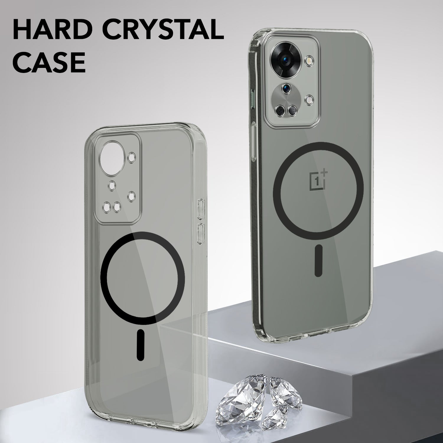 For OnePlus Nord 2T 5G Back Cover Case Lifetime Anti-Yellow MagSafe Compatible Clear (Sleek Hard Crystal | Shockproof and Camera Protection)