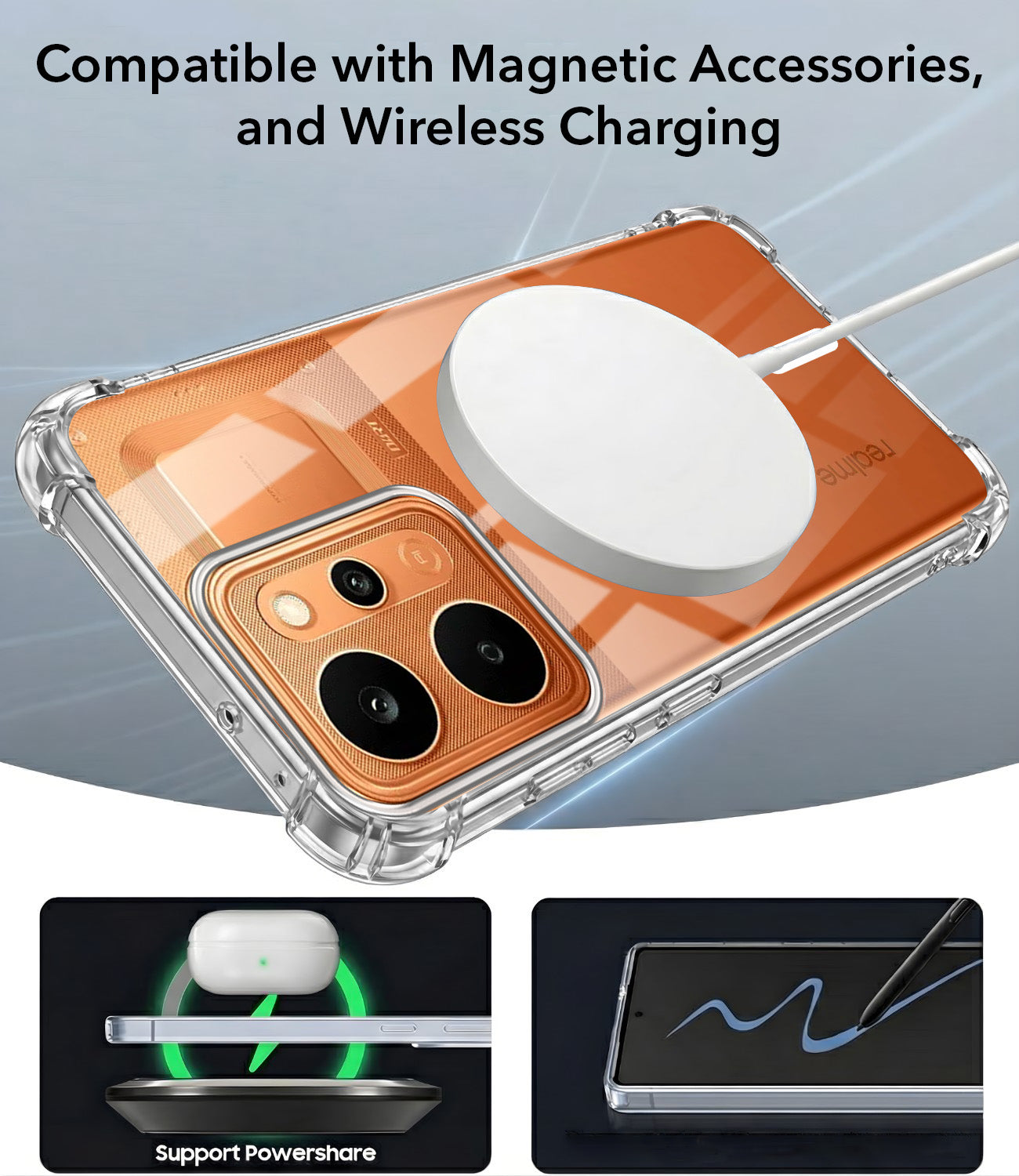 For Realme P4 Power 5G | Realme Narzo Power Back Cover Shockproof Crystal-Clear (Magsafe Wireless Support | Drop & Camera Protection | Hard Polycarbonate)