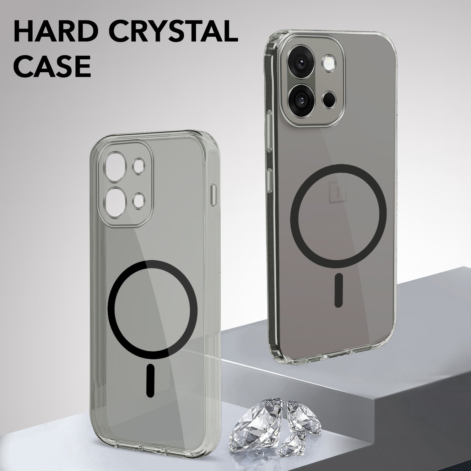For OnePlus 13S Back Cover Case Lifetime Anti-Yellow MagSafe Compatible Clear (Sleek Hard Crystal | Shockproof and Camera Protection)