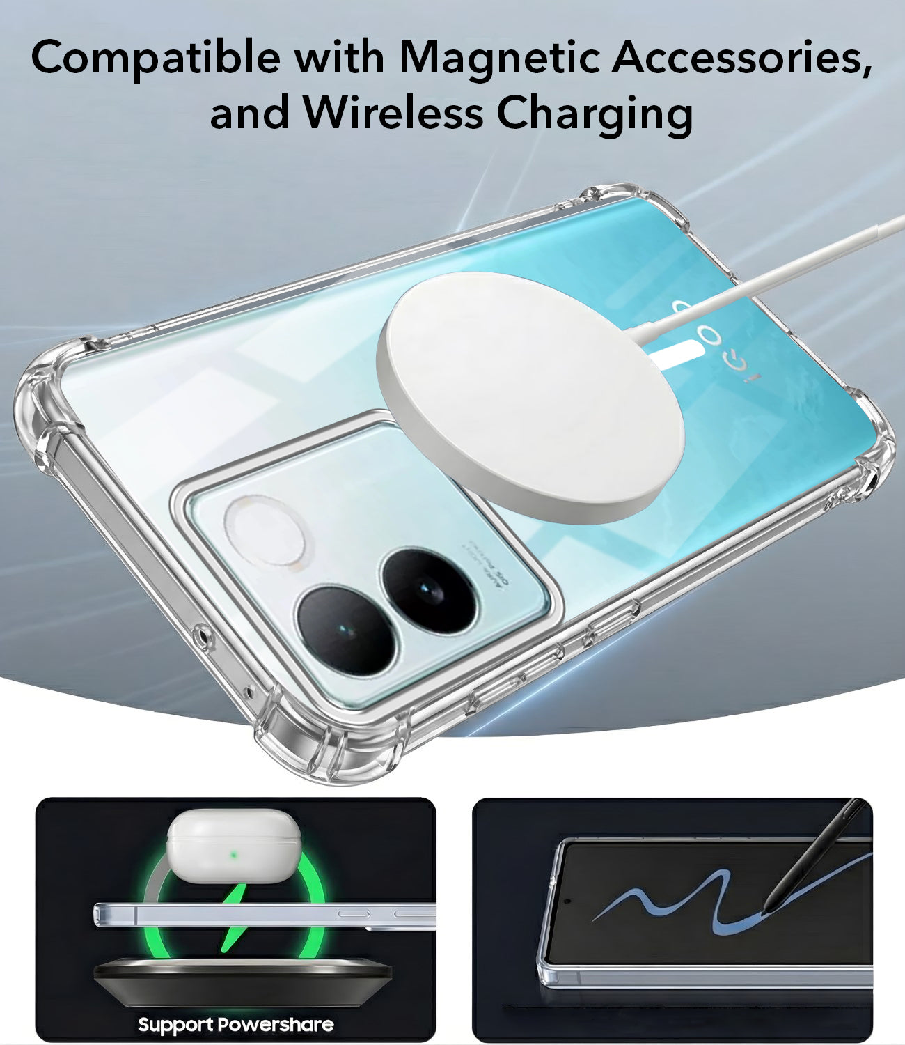 For Vivo iQOO Z7 Pro Back Cover Shockproof Crystal-Clear (Magsafe Wireless Support | Drop & Camera Protection | Hard Polycarbonate)