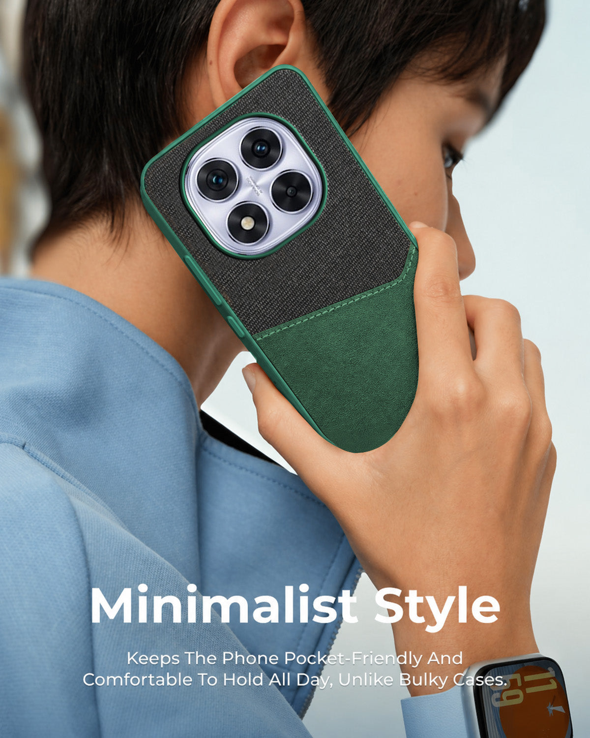 For Redmi Note 14 Pro Back Cover Case (Dual PU Leather Stitch | Professional Minimalist | Soft and Flexible)