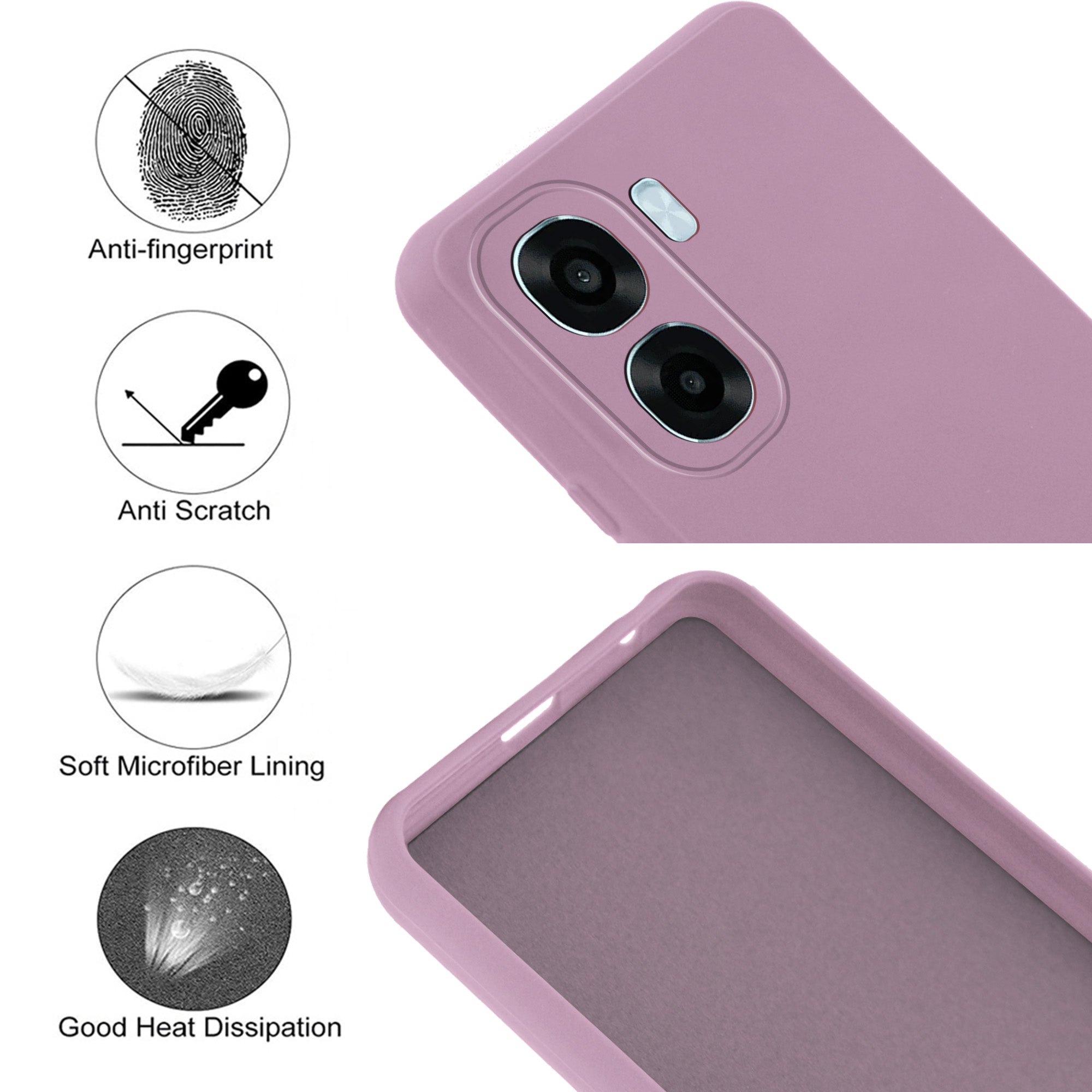 For Oppo K14x 5G Back Cover Case (Matte Finish Silicone with Inside Fiber cloth)