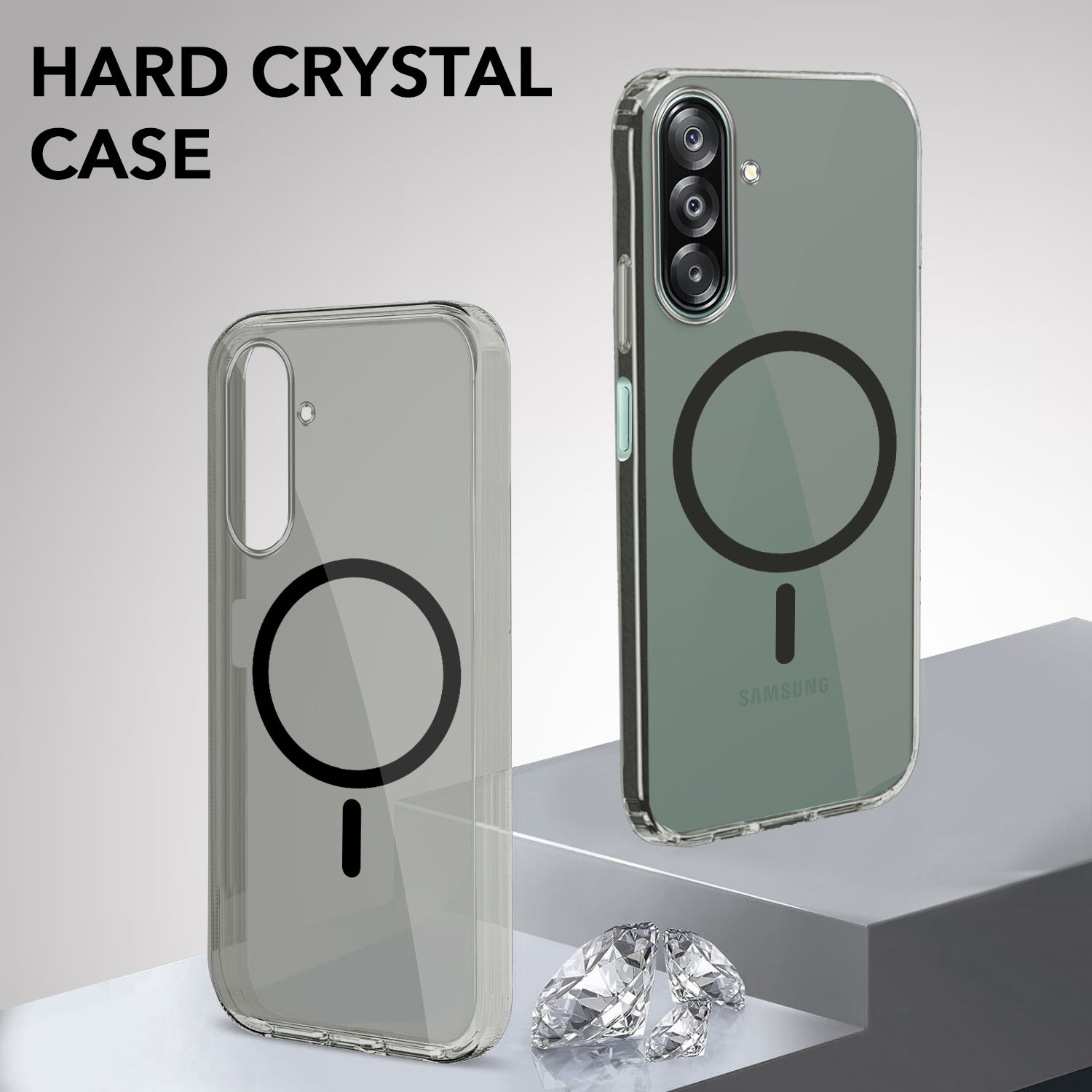 For Samsung Galaxy A26 5G Back Cover Case Lifetime Anti-Yellow MagSafe Compatible Clear (Sleek Hard Crystal | Shockproof and Camera Protection)