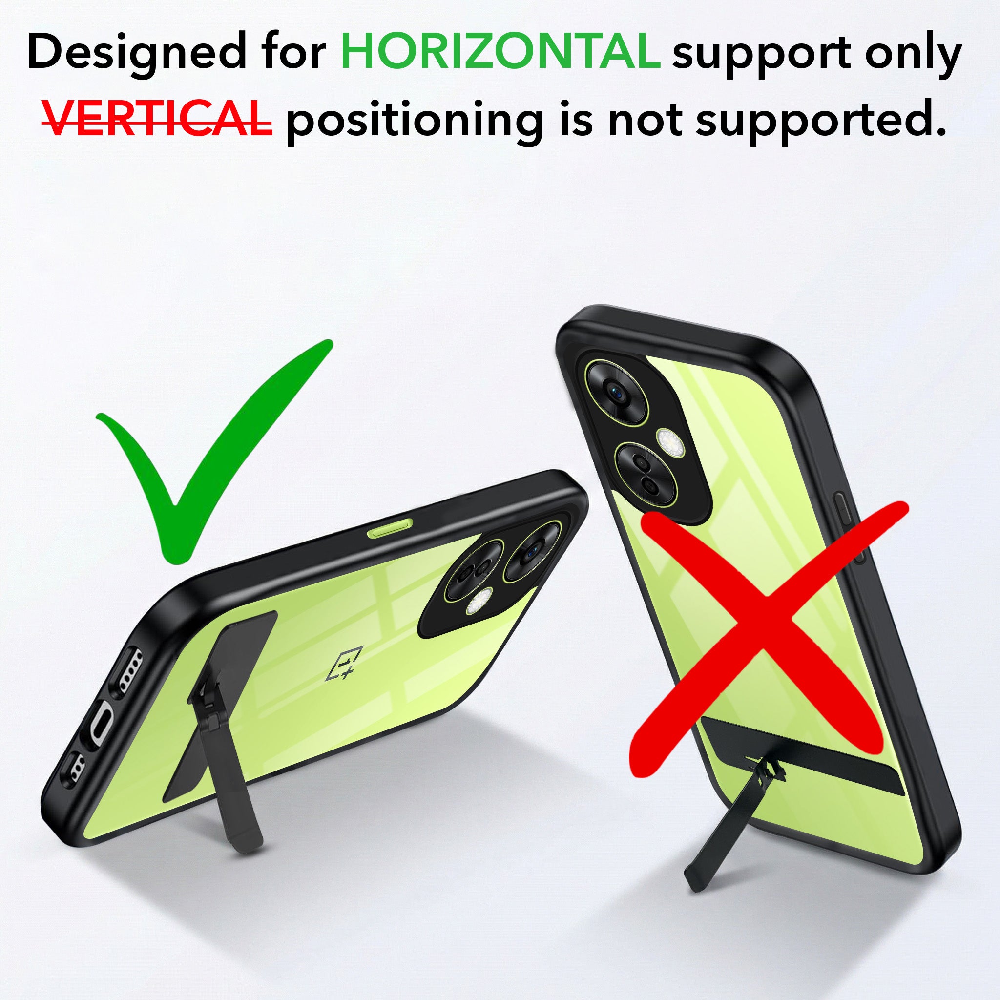 For OnePlus Nord CE 3 Lite Back Cover Case (Built-in Stand | Lifetime Anti Yellow | Kickstand Shockproof | Camera Protection | MagSafe Compatible)