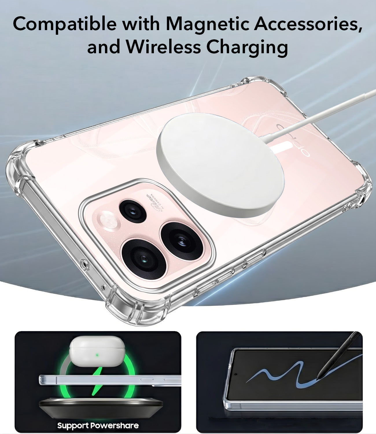 For Oppo Reno15 Pro Mini 5G | Oppo Reno 15 Pro Mini 5G Back Cover Shockproof Crystal-Clear (Magsafe Wireless Support | Drop & Camera Protection | Hard Polycarbonate)