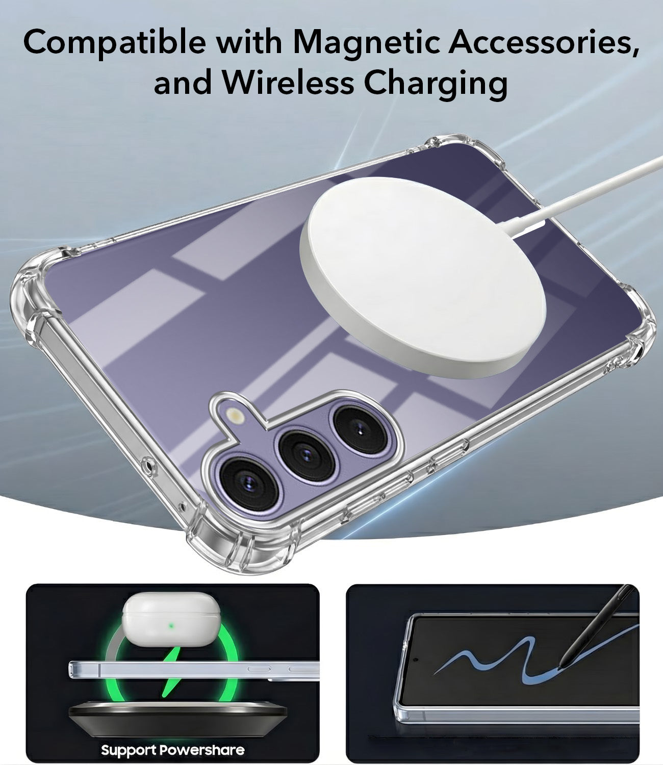 For Samsung Galaxy S24 Plus Back Cover Shockproof Crystal-Clear (Magsafe Wireless Support | Drop & Camera Protection | Hard Polycarbonate)