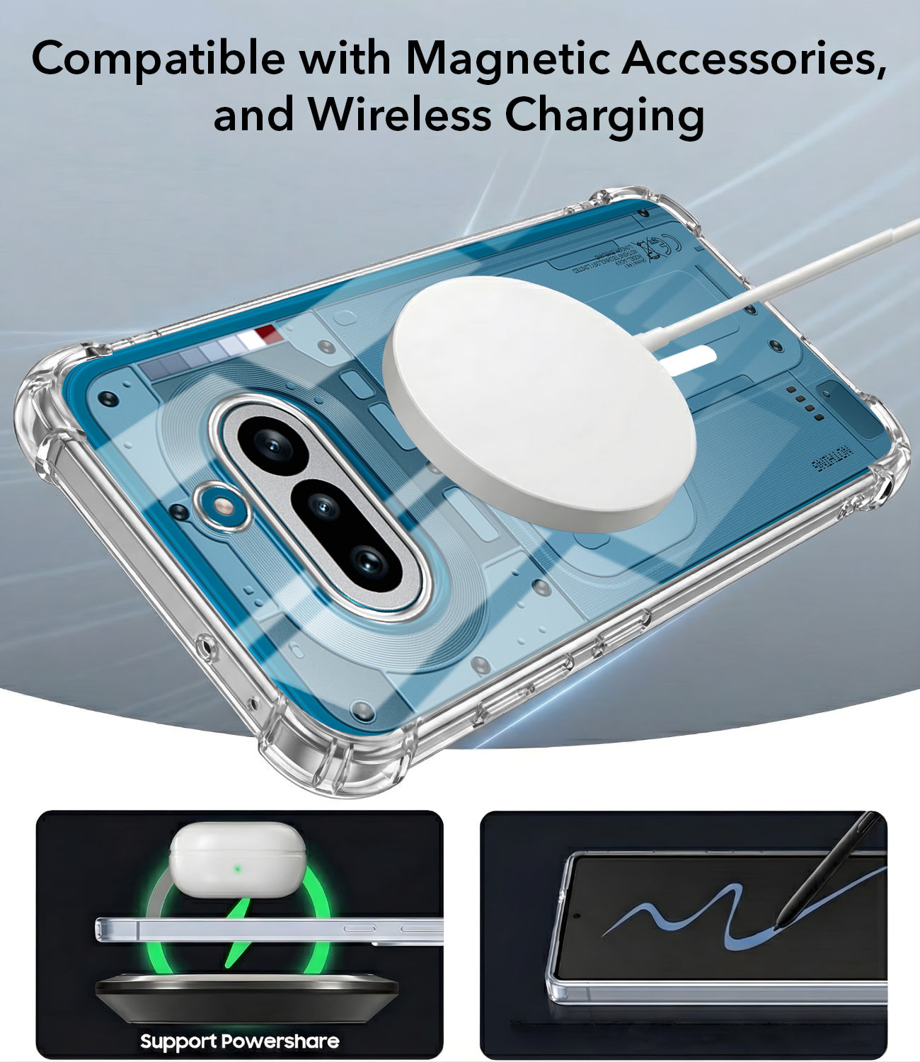 For Nothing Phone 4A 5G Back Cover Shockproof Crystal-Clear (Magsafe Wireless Support | Drop & Camera Protection | Hard Polycarbonate)