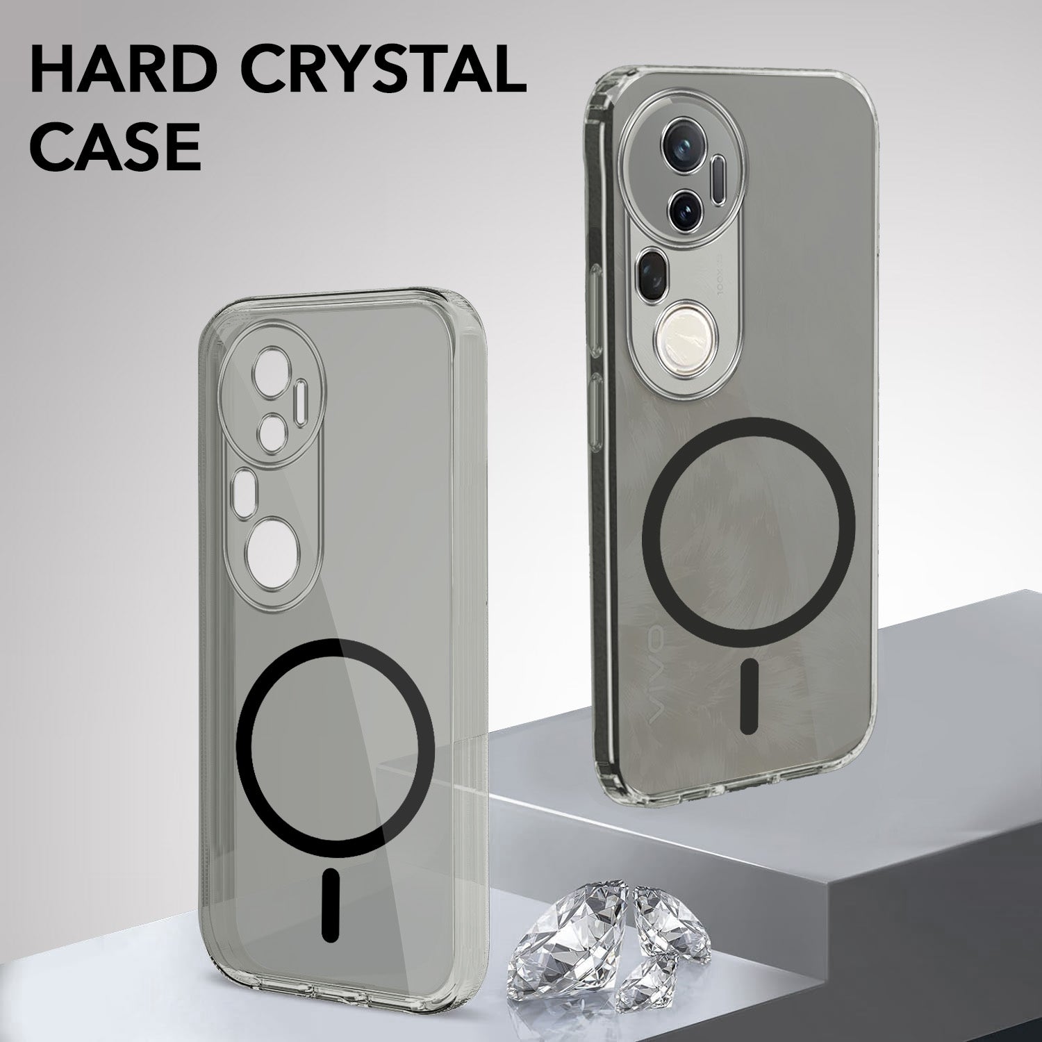 For Vivo T4 Ultra Back Cover Case Lifetime Anti-Yellow MagSafe Compatible Clear (Sleek Hard Crystal | Shockproof and Camera Protection)