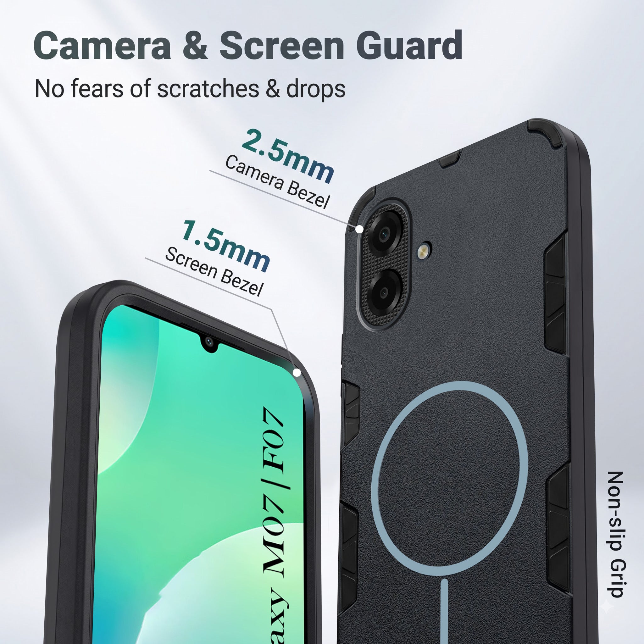 For Samsung Galaxy M07 | Samsung Galaxy F07 Back Cover Case (Slim Hybrid Armor | Shockproof Camera Protection | Rugged Dual Layer)