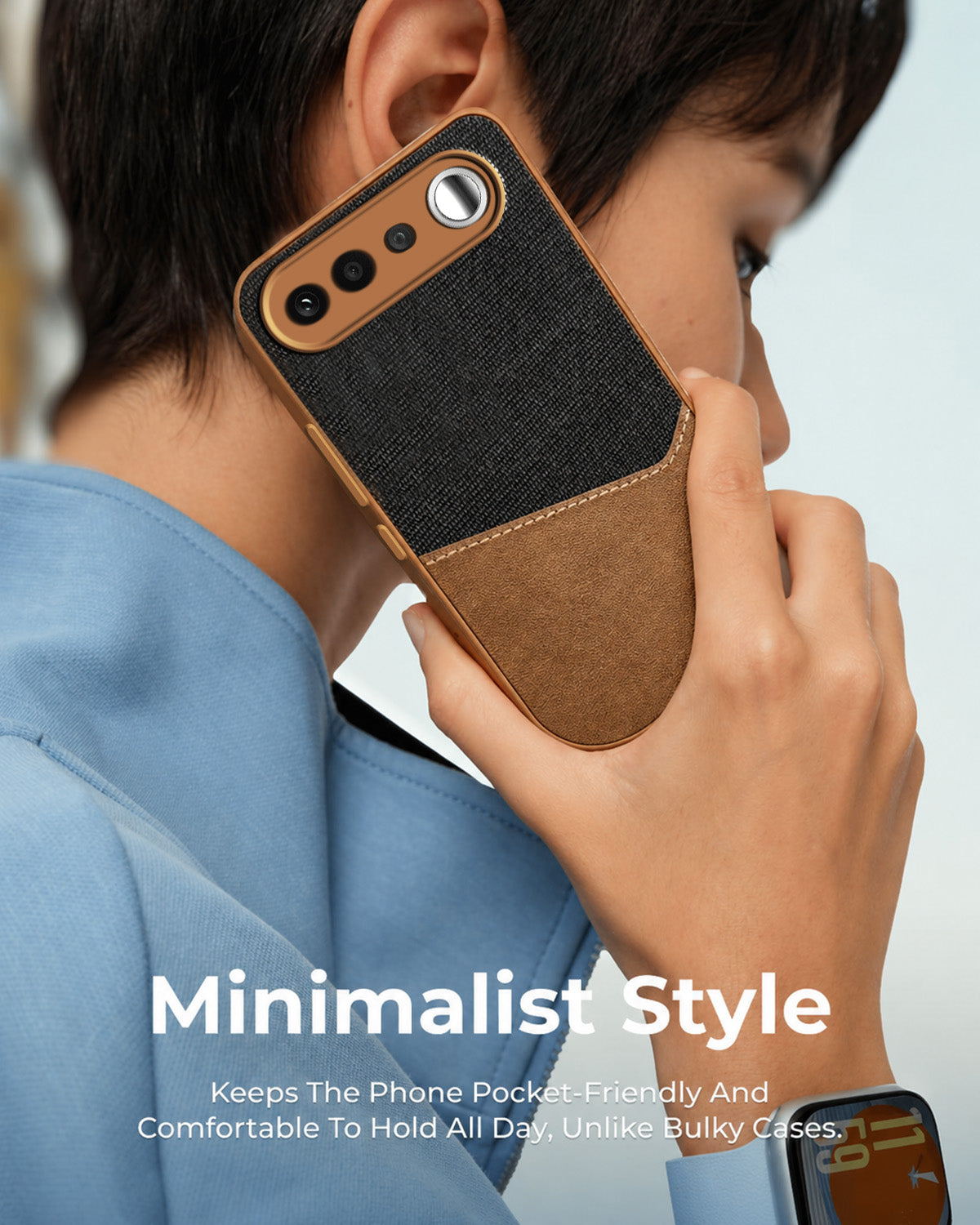 For Realme 16 Back Cover Case (Dual PU Leather Stitch | Professional Minimalist | Soft and Flexible)