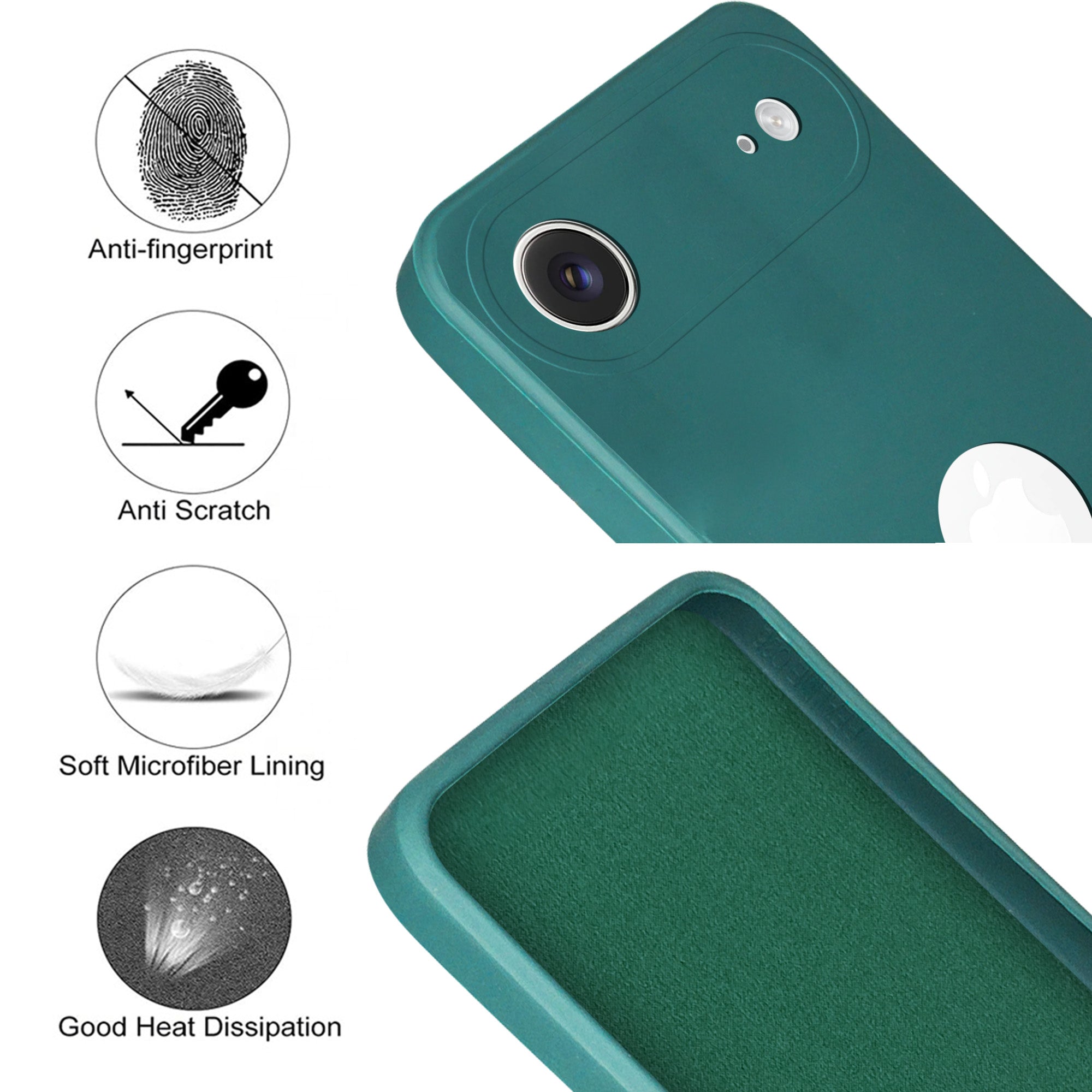 For Apple iPhone 17 Air Back Cover Case (Matte Finish Silicone with Inside Fiber cloth)