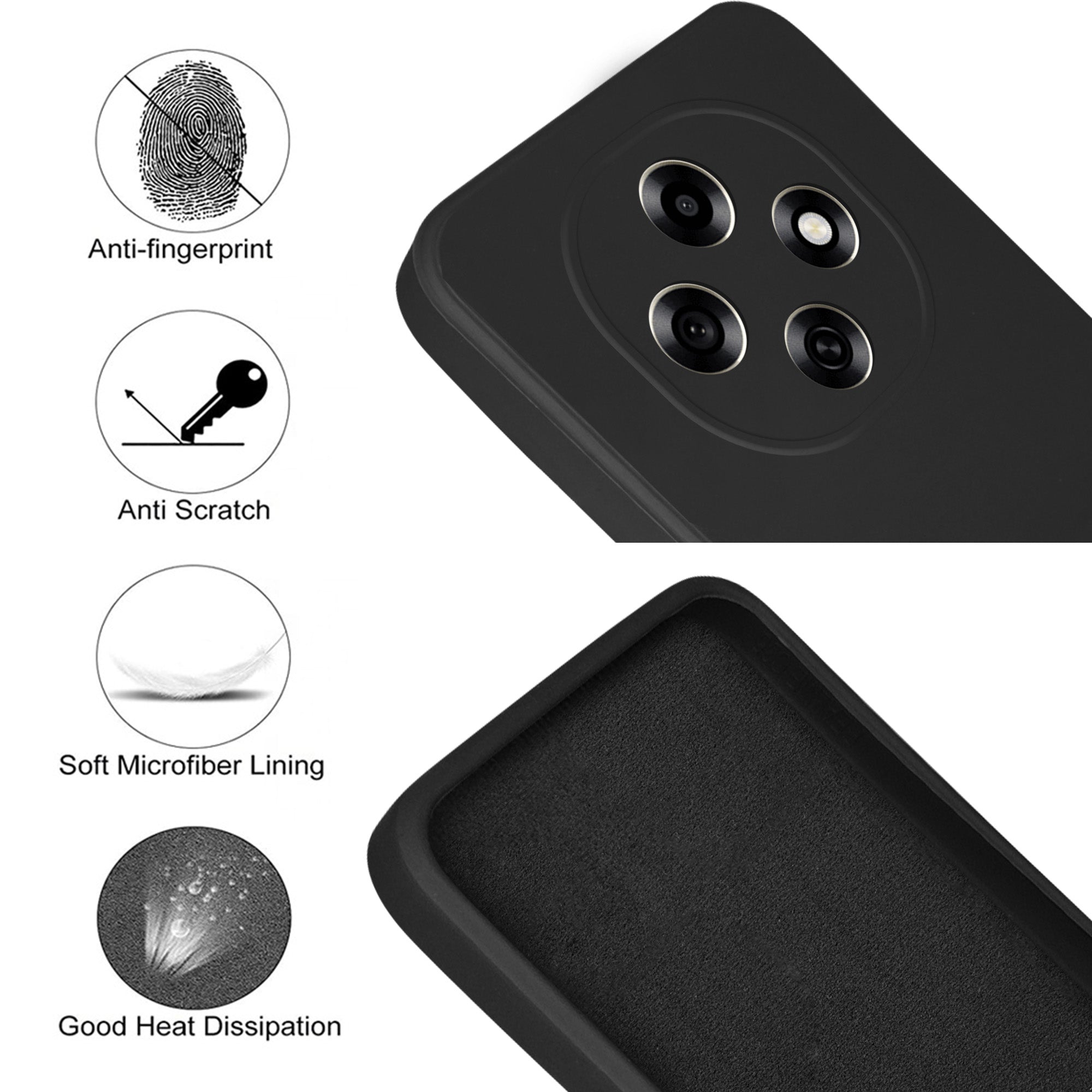 For Oppo F31 Pro Back Cover Case (Matte Finish Silicone with Inside Fiber Cloth)