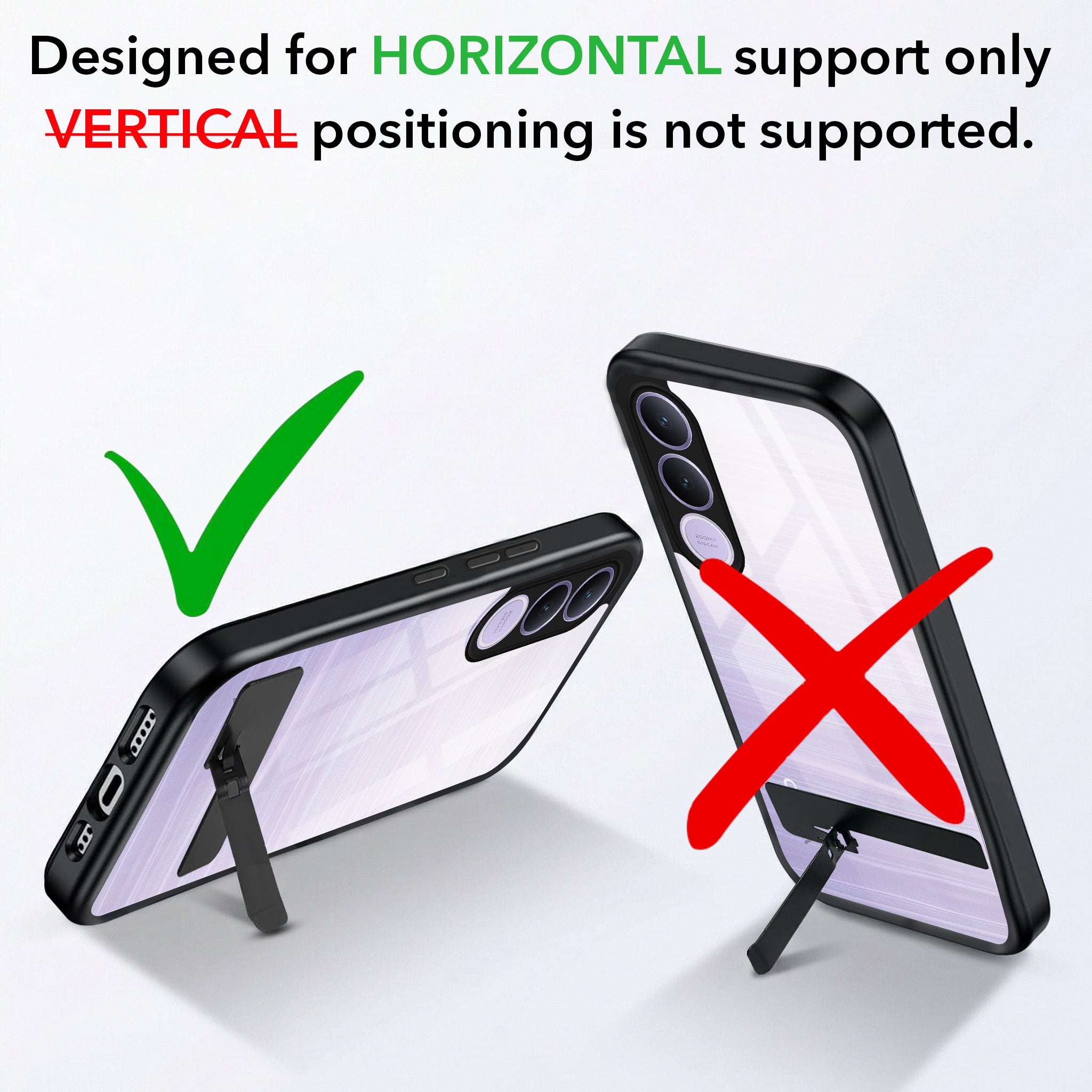 For Vivo V70 FE 5G Back Cover Case (Built-in Stand | Lifetime Anti Yellow | Kickstand Shockproof | Camera Protection | MagSafe Compatible)