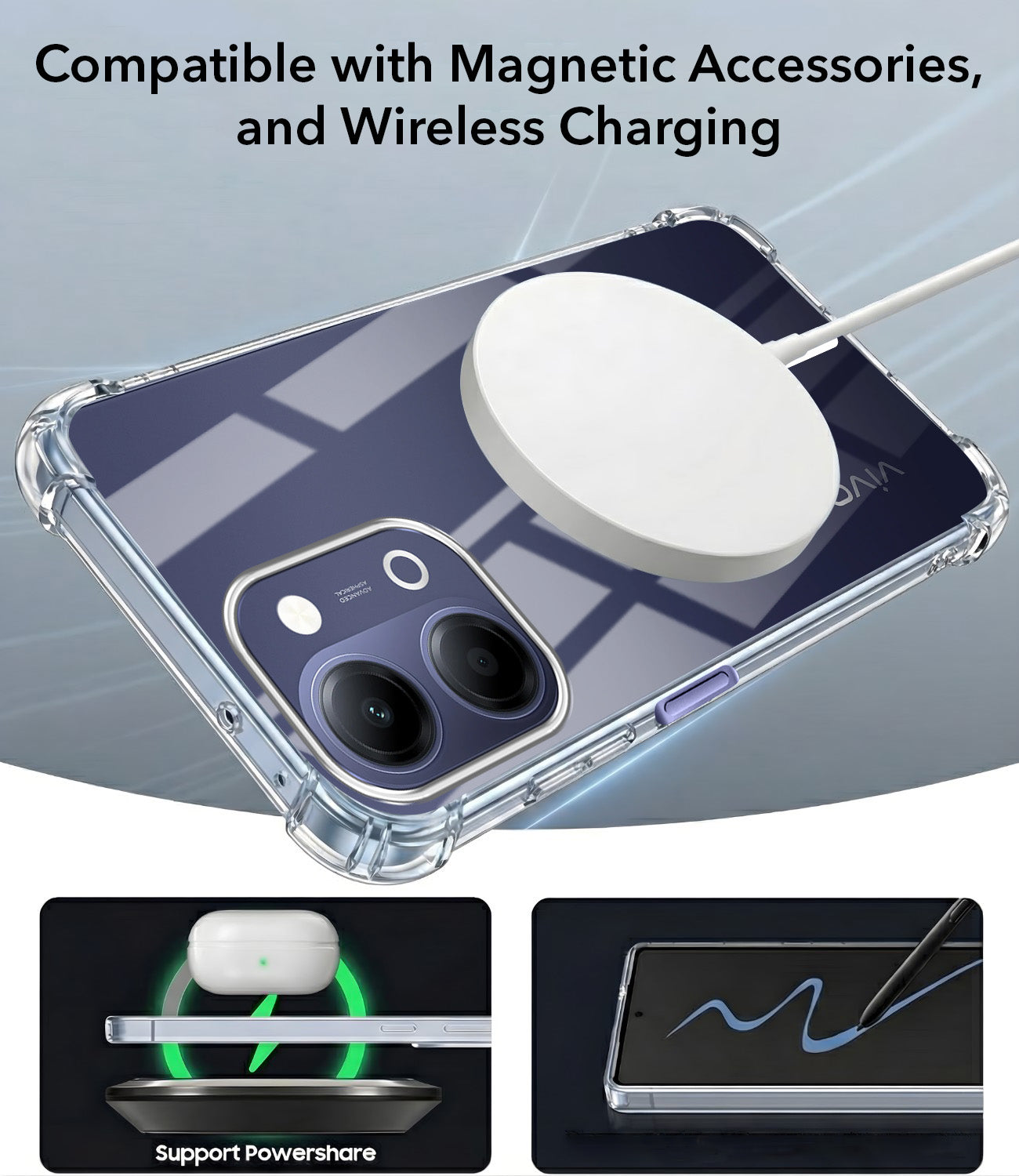 For Vivo Y05 4G Back Cover Shockproof Crystal-Clear (Magsafe Wireless Support | Drop & Camera Protection | Hard Polycarbonate)