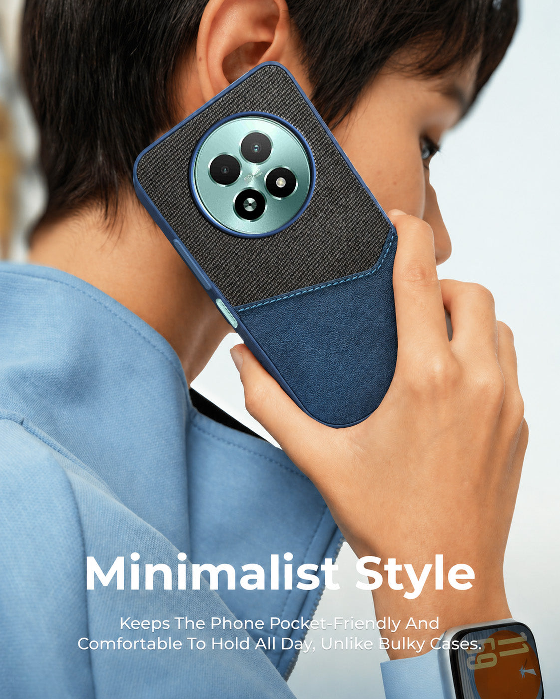For Realme 13 Back Cover Case (Dual PU Leather Stitch | Professional Minimalist | Soft and Flexible)