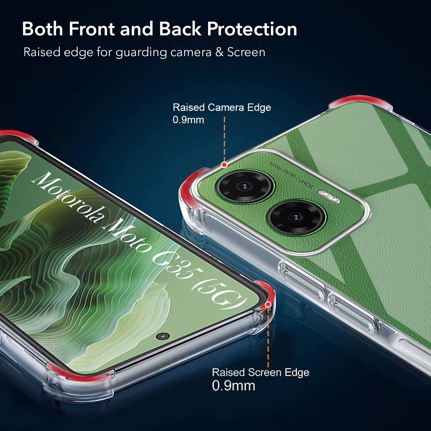 For Motorola Moto G35 Shockproof Back Cover Crystal-Clear (Drop & Camera Protection | Hard Polycarbonate)