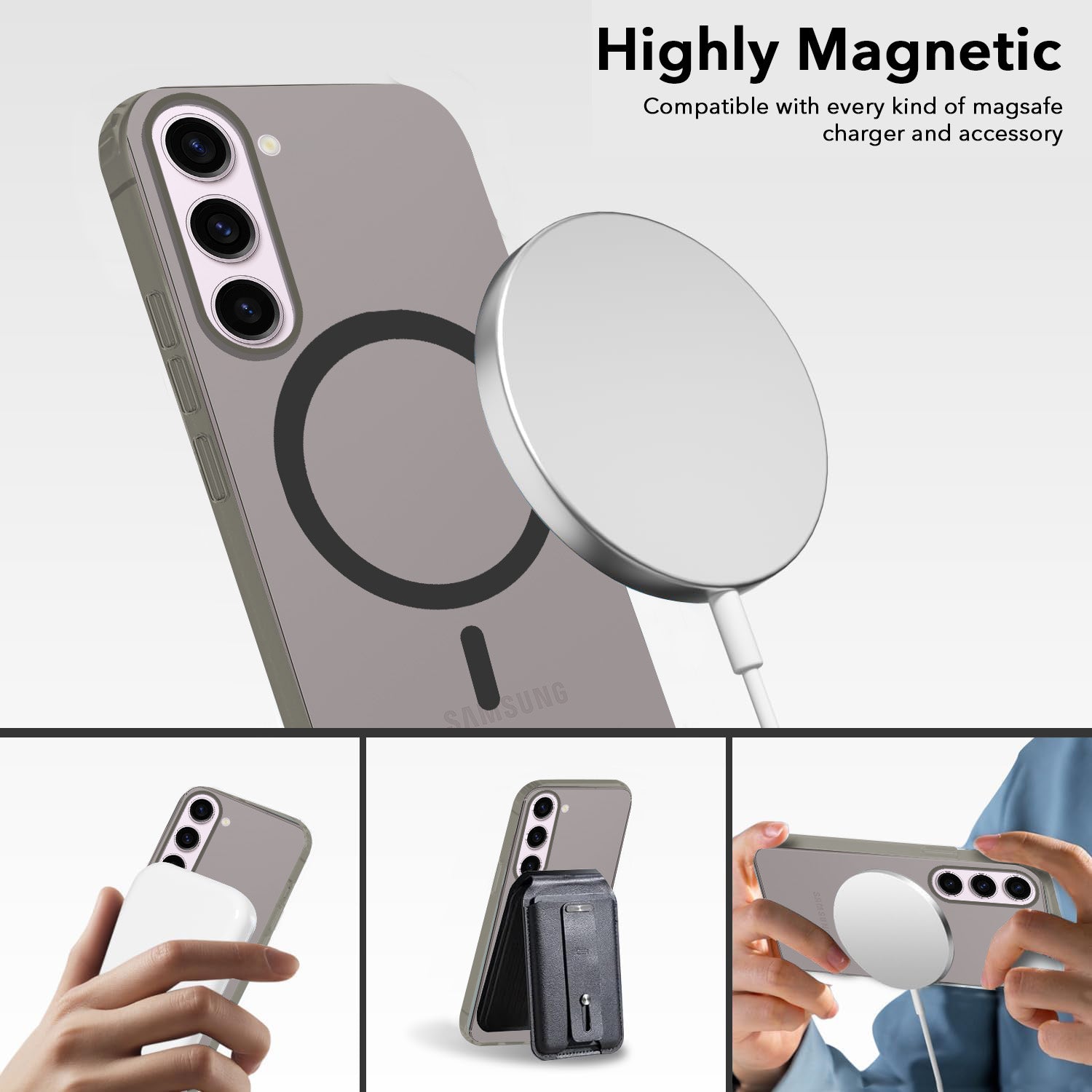 For Samsung Galaxy S23 Plus Back Cover Case Crystal (Frosted Matte Feel | MagSafe Compatible Wireless Charging)
