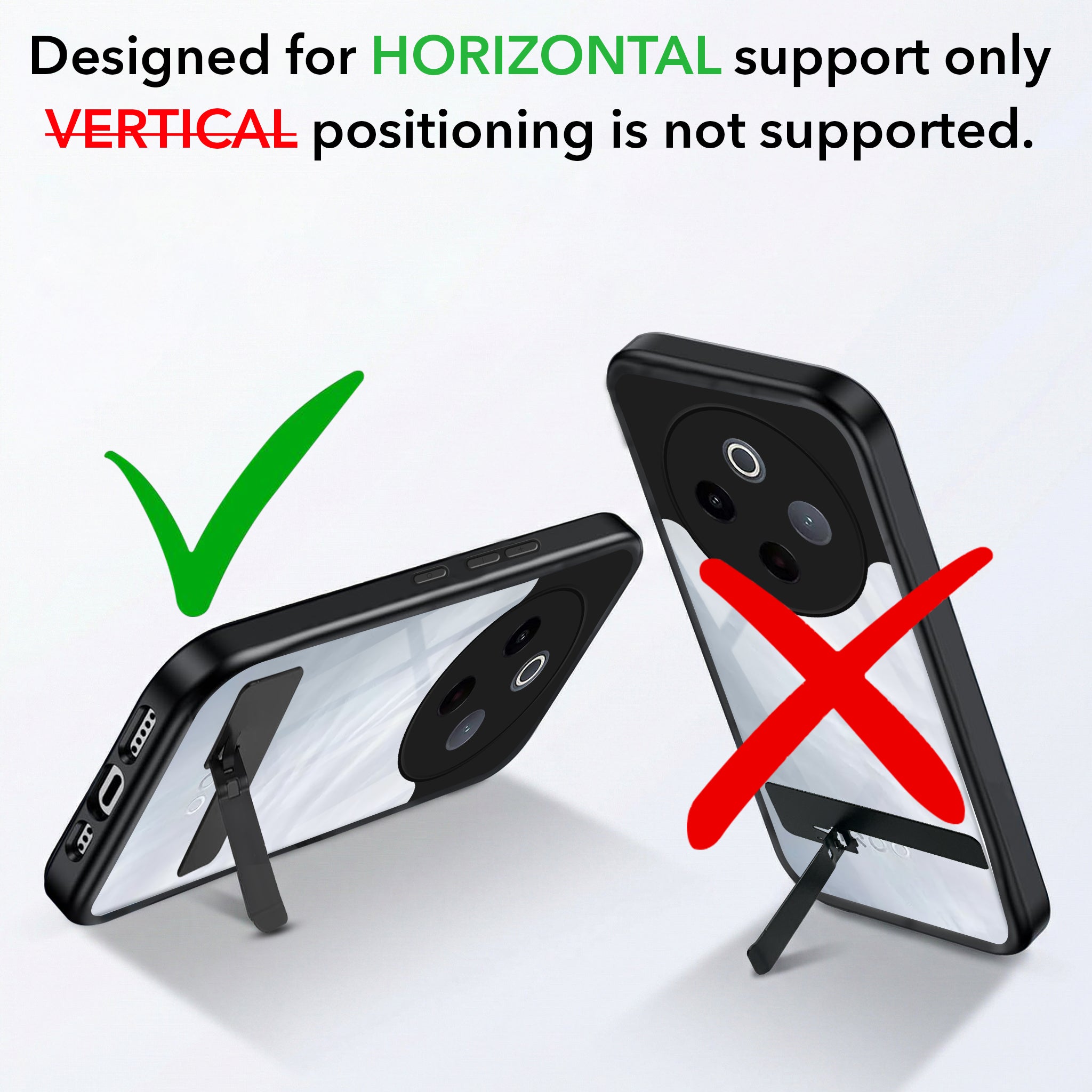 For Vivo iQOO Z10 Back Cover Case (Built-in Stand | Lifetime Anti Yellow | Kickstand Shockproof | Camera Protection | MagSafe Compatible)