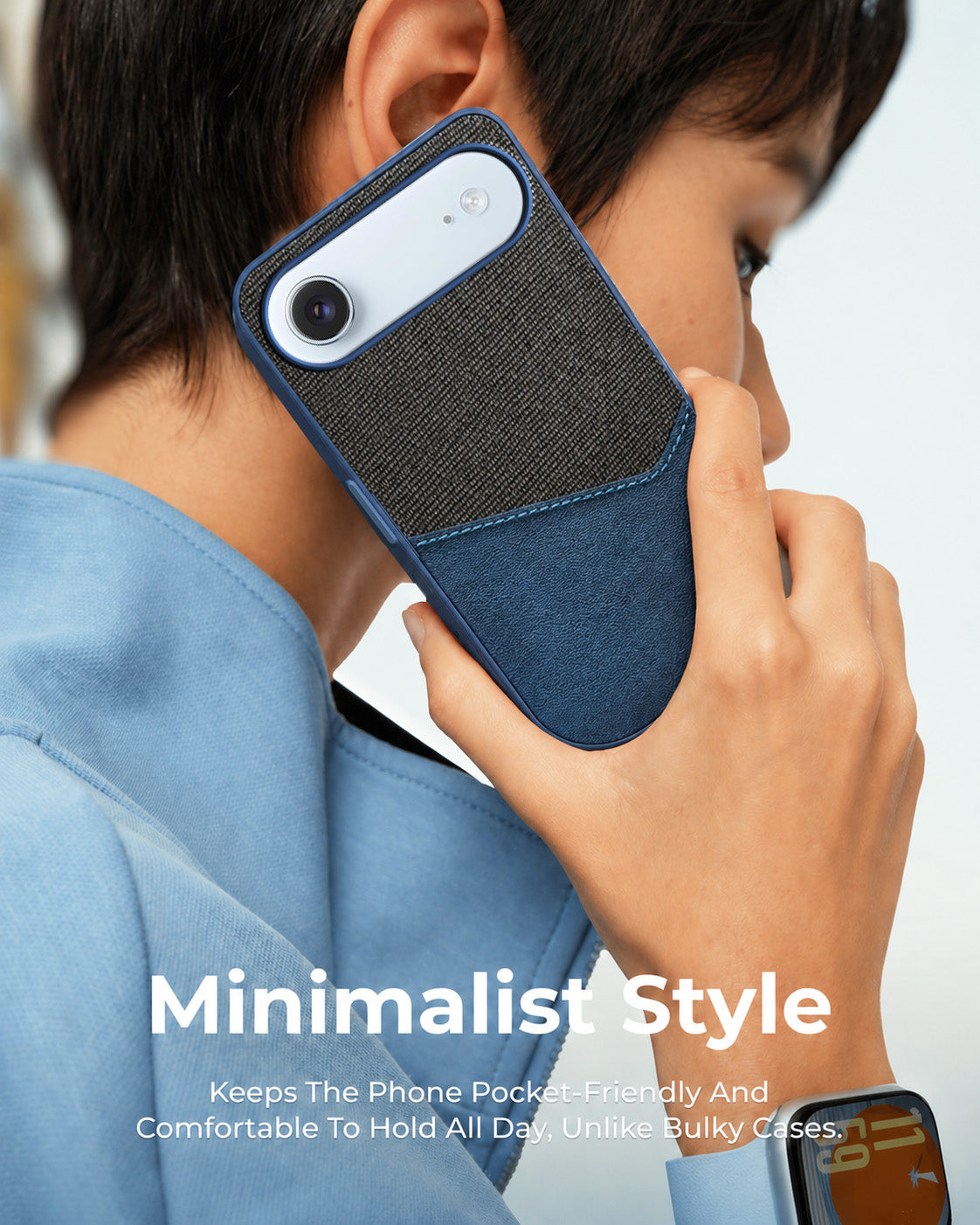 For Apple iPhone 17 Air Back Cover Case (Dual PU Leather Stitch | Professional Minimalist | Soft and Flexible)