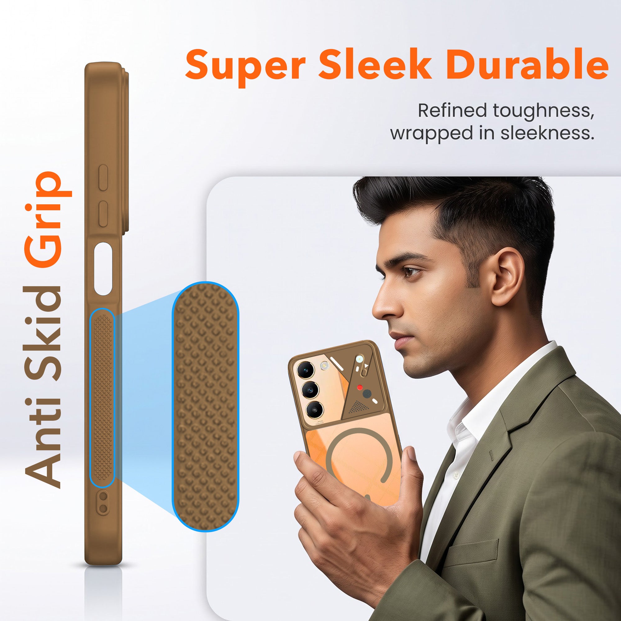 For Vivo Y200e Back Cover Case Lifetime Anti-Yellow Clear (Camera Protection | Side Grip | Wireless MagSafe Compatible)