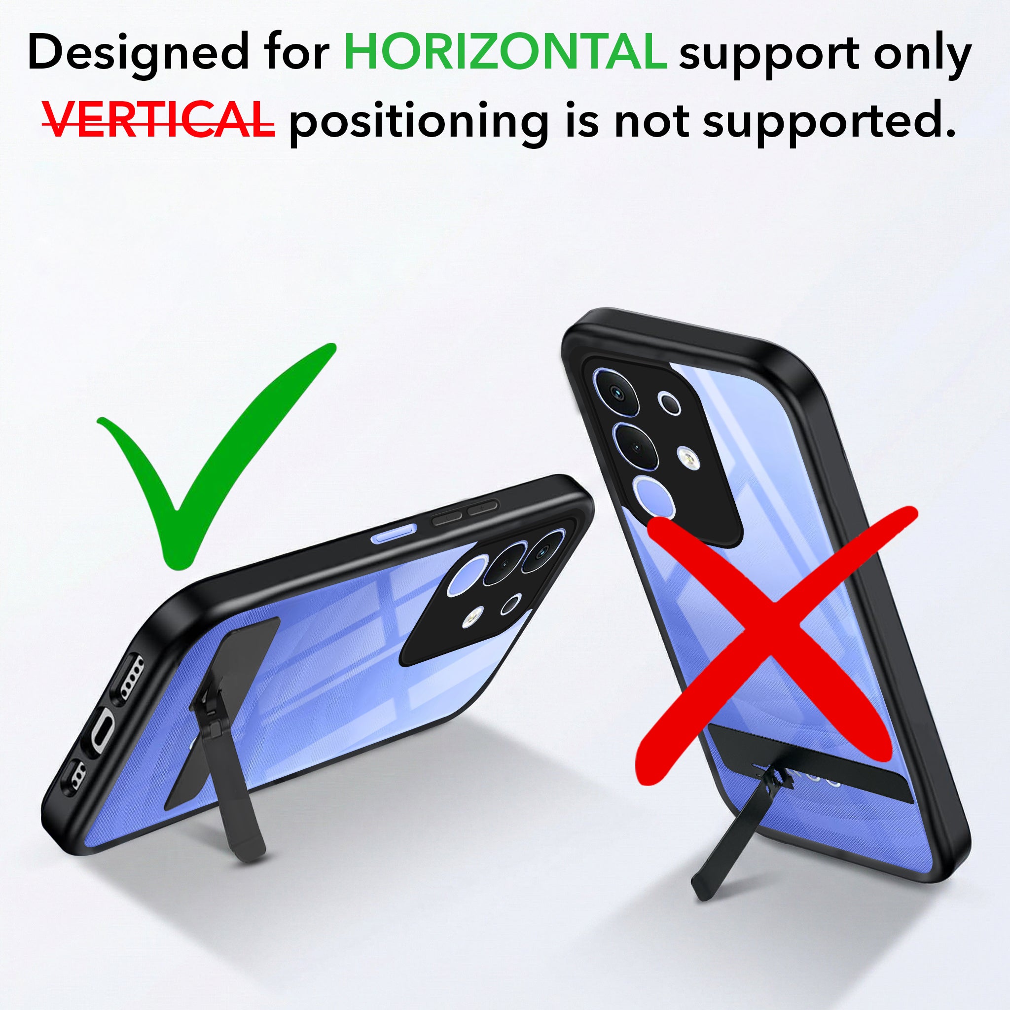 For Vivo iQOO Z10x Back Cover Case (Built-in Stand | Lifetime Anti Yellow | Kickstand Shockproof | Camera Protection | MagSafe Compatible)