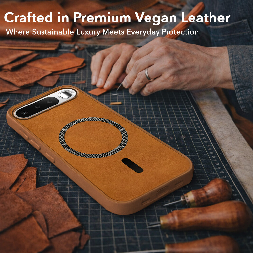 For Realme 16 Back Cover Case Leather Finish (MagSafe Compatible Wireless Charging | Soft Touch | Camera Bump Protection)