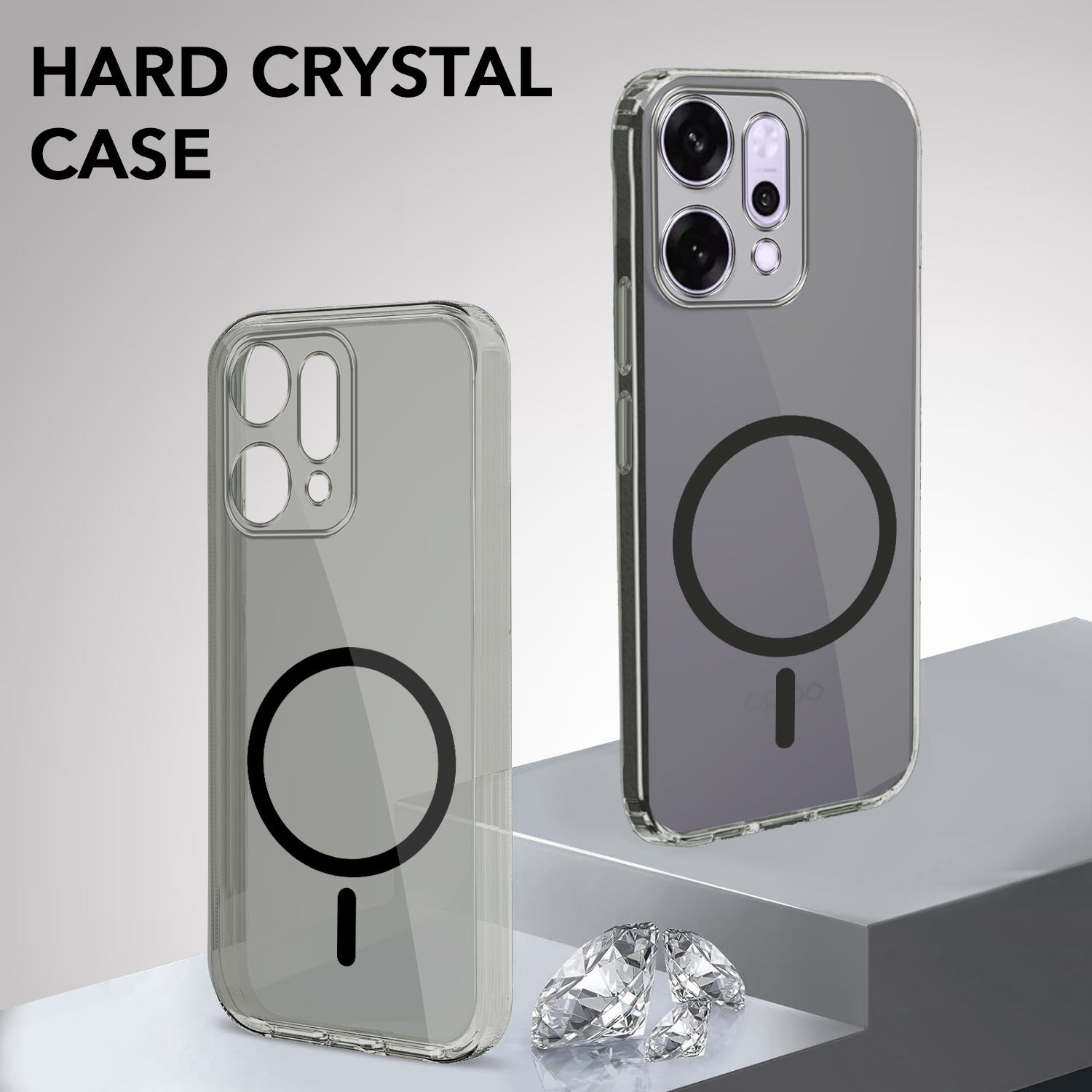 For Oppo Reno14 Pro 5G | Oppo Reno 14 Pro 5G Back Cover Case Lifetime Anti-Yellow MagSafe Compatible Clear (Sleek Hard Crystal | Shockproof and Camera Protection)