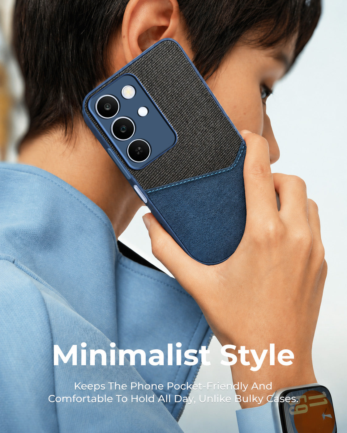 For Realme C83 5G Back Cover Case (Dual PU Leather Stitch | Professional Minimalist | Soft and Flexible)