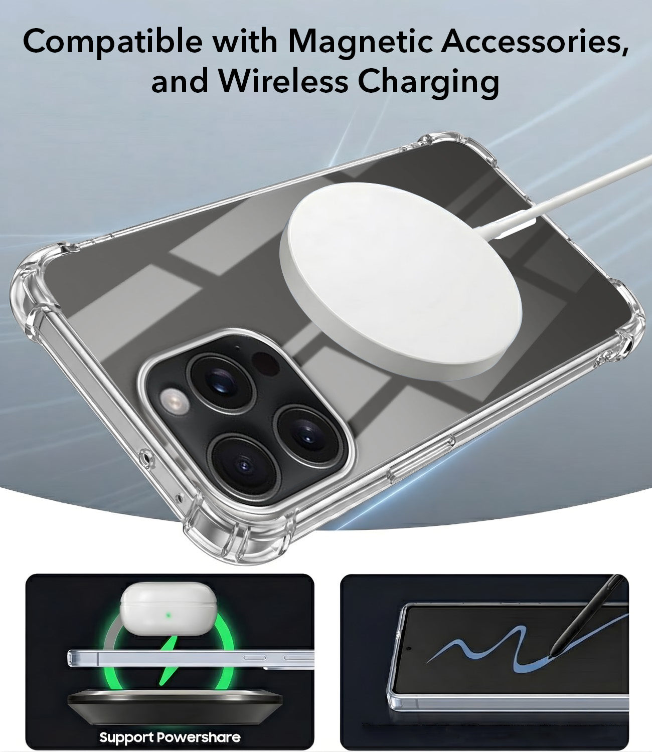 For Apple iPhone 15 Pro Max Back Cover Shockproof Crystal-Clear (Magsafe Wireless Support | Drop & Camera Protection | Hard Polycarbonate)