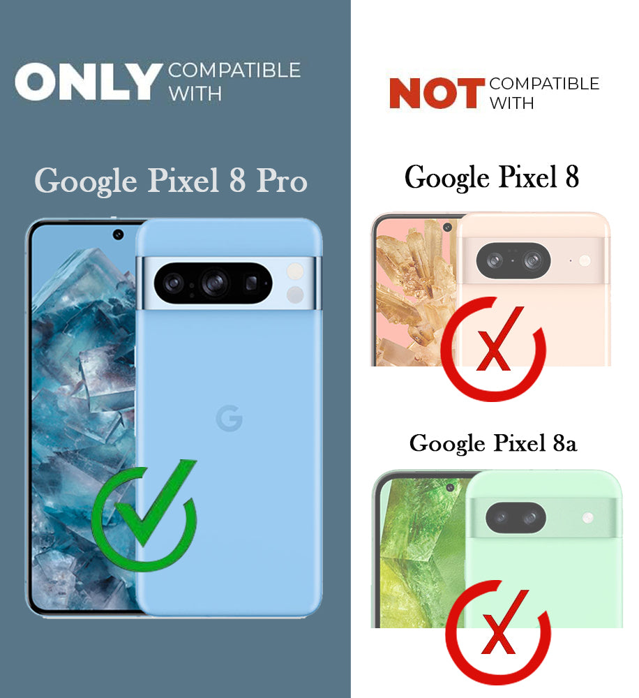 For Google Pixel 8 Pro Back Cover Shockproof Crystal-Clear (MagSafe Wireless Support | Drop & Camera Protection | Hard Polycarbonate)