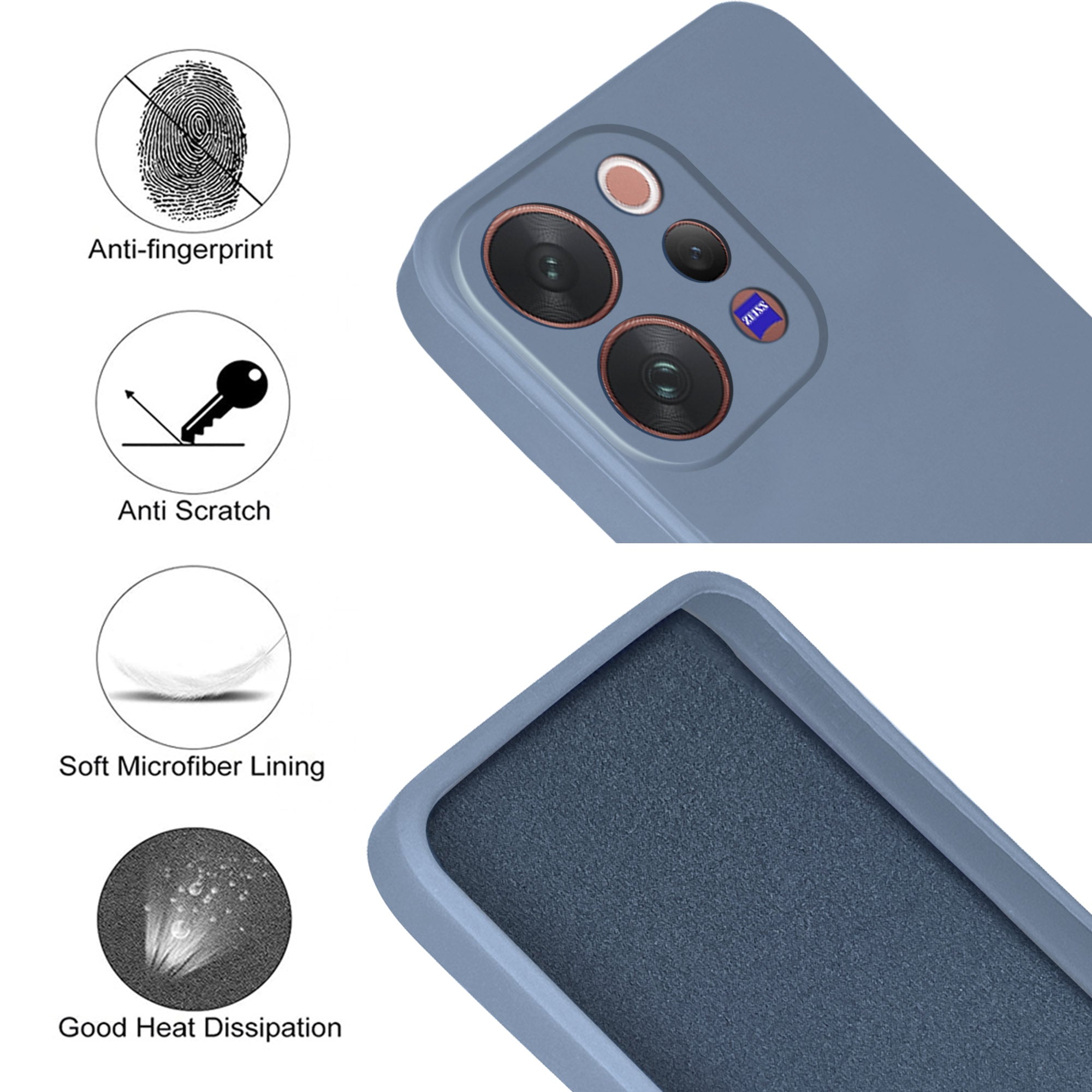For Vivo V70 | Vivo V70 Elite 5G Back Cover Case (Matte Finish Silicone with Inside Fiber cloth)