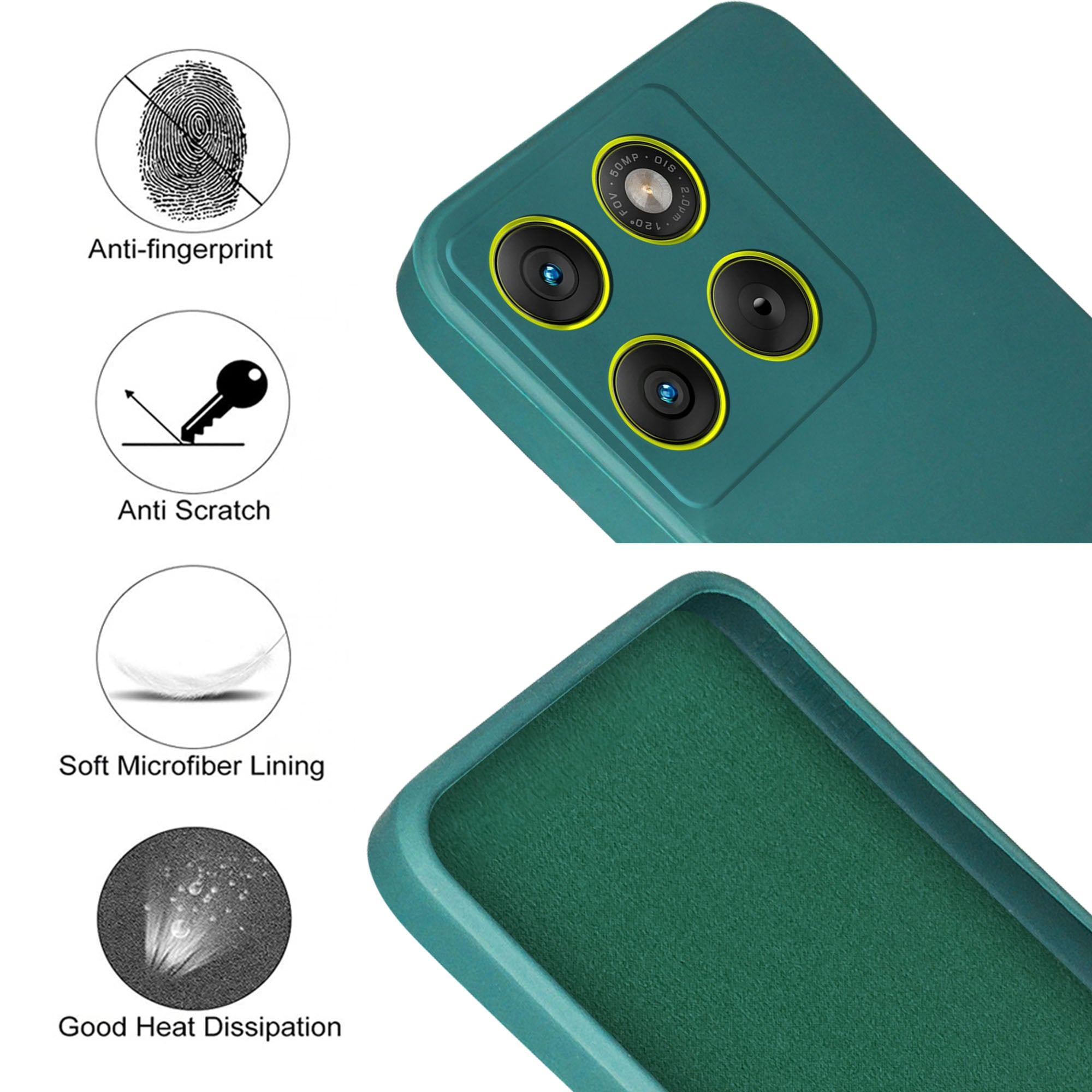 For Motorola Moto Edge 70 Back Cover Case (Matte Finish Silicone with Inside Fiber cloth)