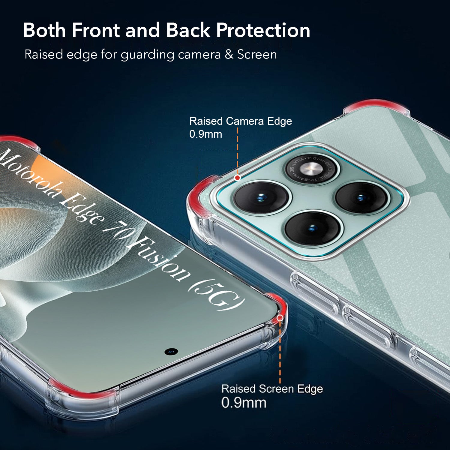 For Motorola Moto Edge 70 Fusion Back Cover Shockproof Crystal-Clear (Drop & Camera Protection | Hard Polycarbonate)