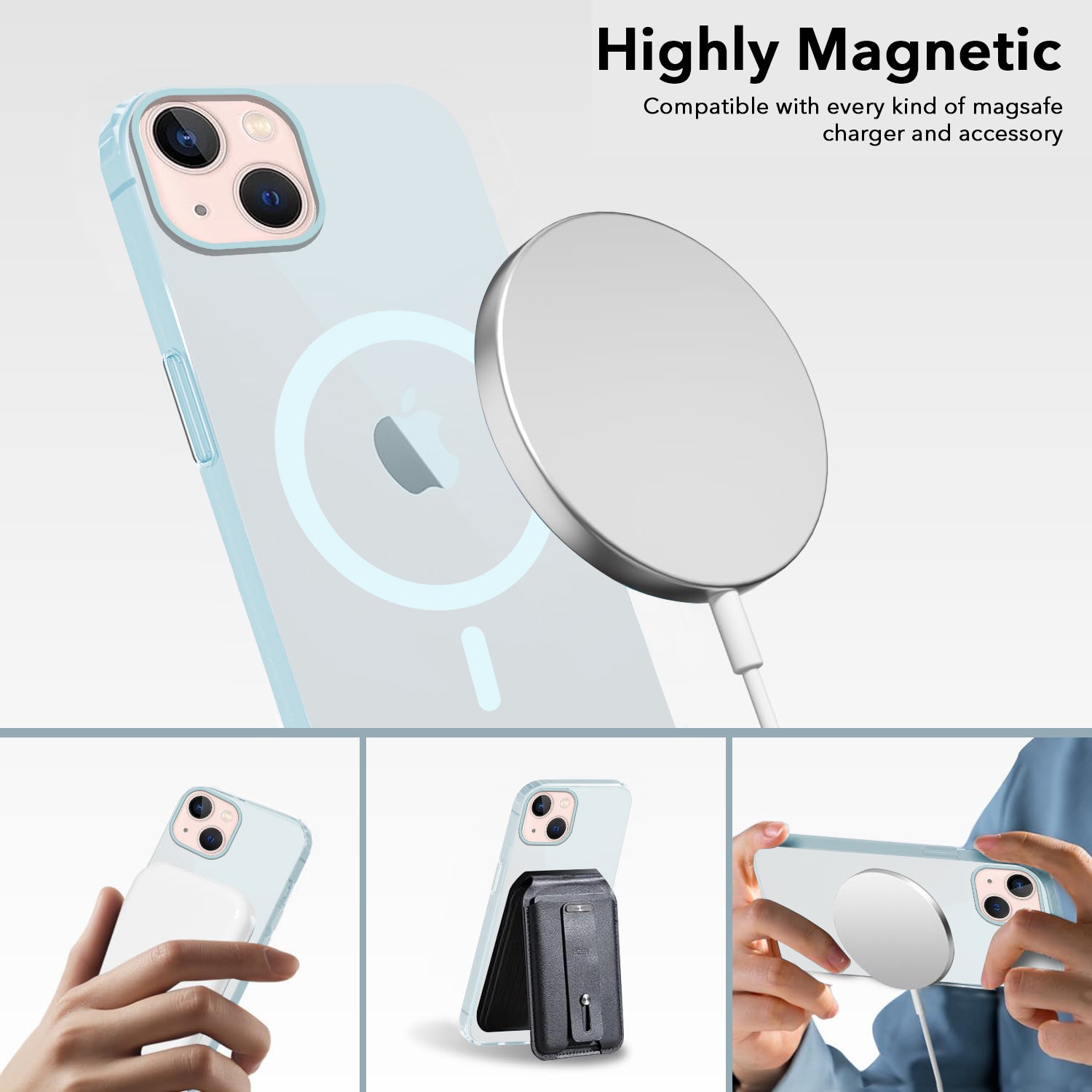 For Apple iPhone 13 Back Cover Case (Frosted Matte Feel | MagSafe Compatible Wireless Charging | Polycarbonate Material)