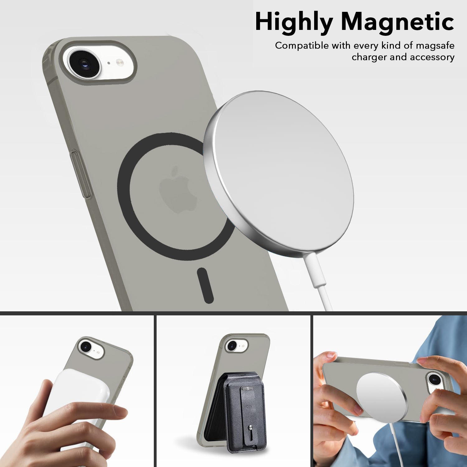 For iPhone 16e | iPhone 17e Back Cover Case (Frosted Matte Feel | MagSafe Compatible Wireless Charging | Polycarbonate Material)
