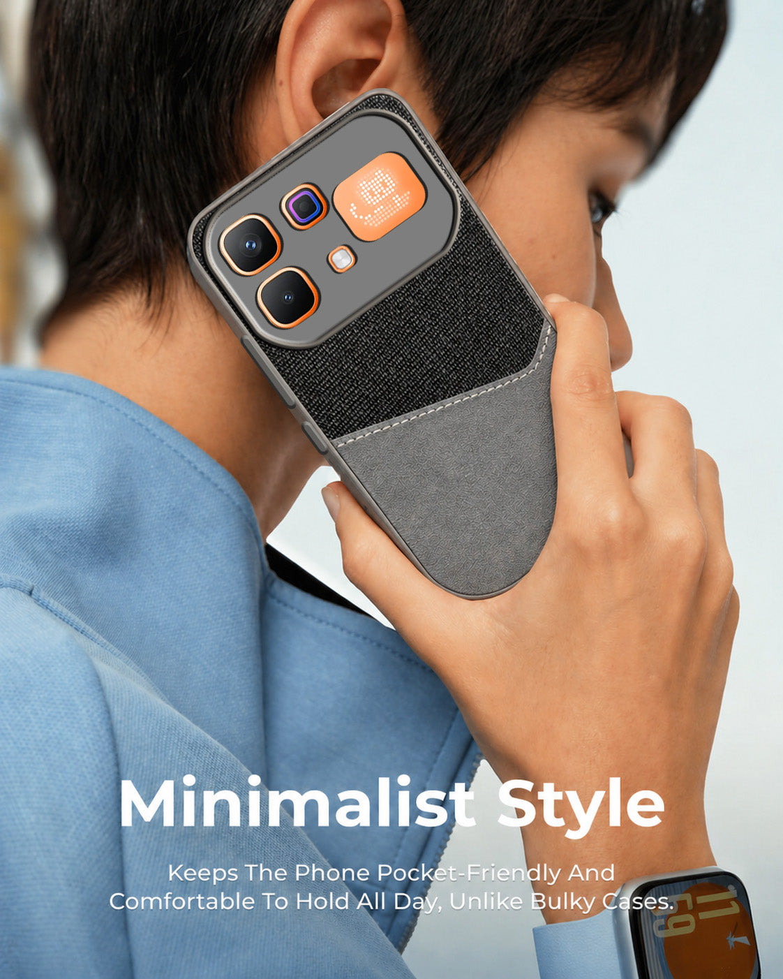 For Infinix Note 60 Pro 5G Back Cover Case (Dual PU Leather Stitch | Professional Minimalist | Soft and Flexible)