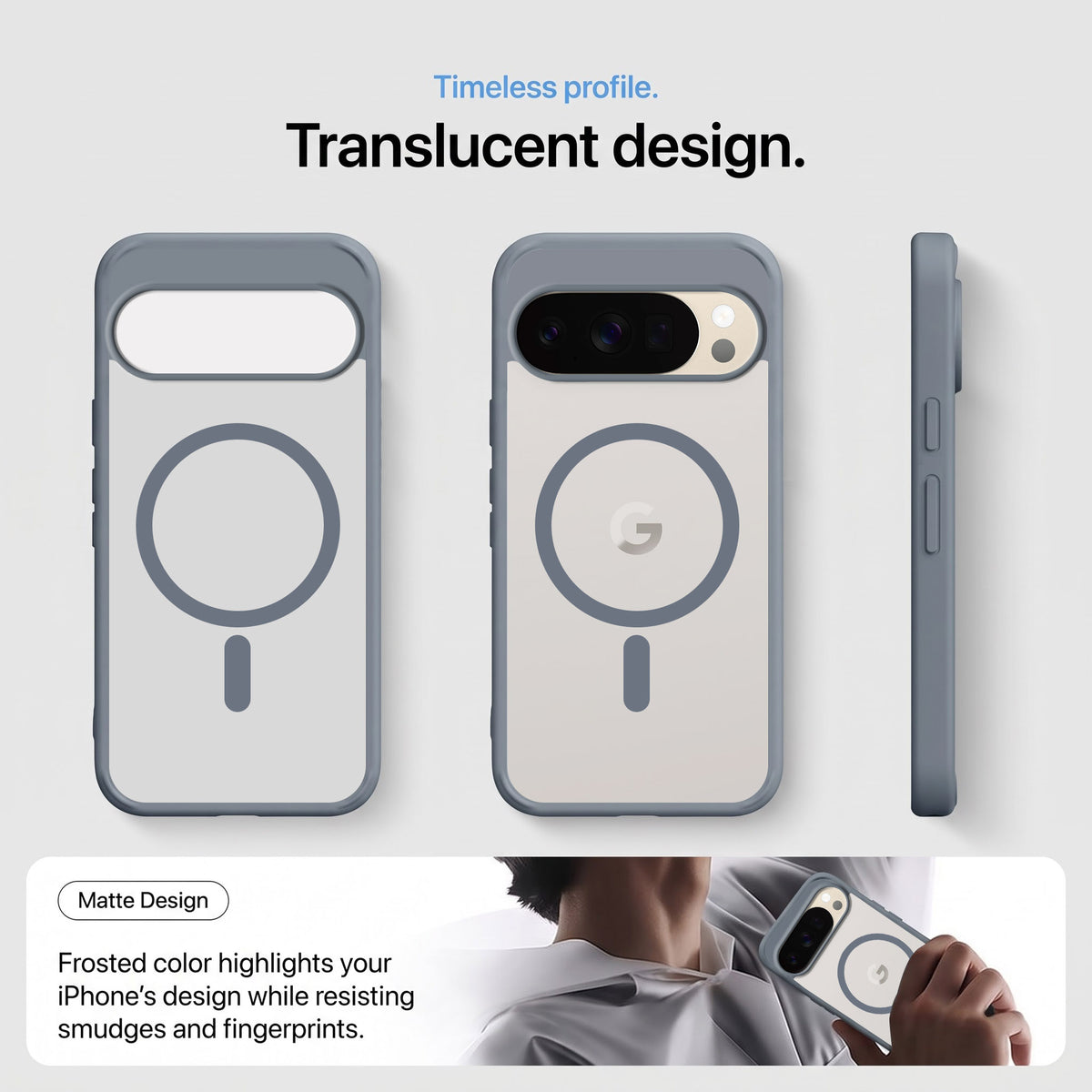 For Google Pixel 10 Pro Matte Finish Back Case Cover (MagSafe Compatible | Translucent Soft Touch | Slim and Unbreakable)