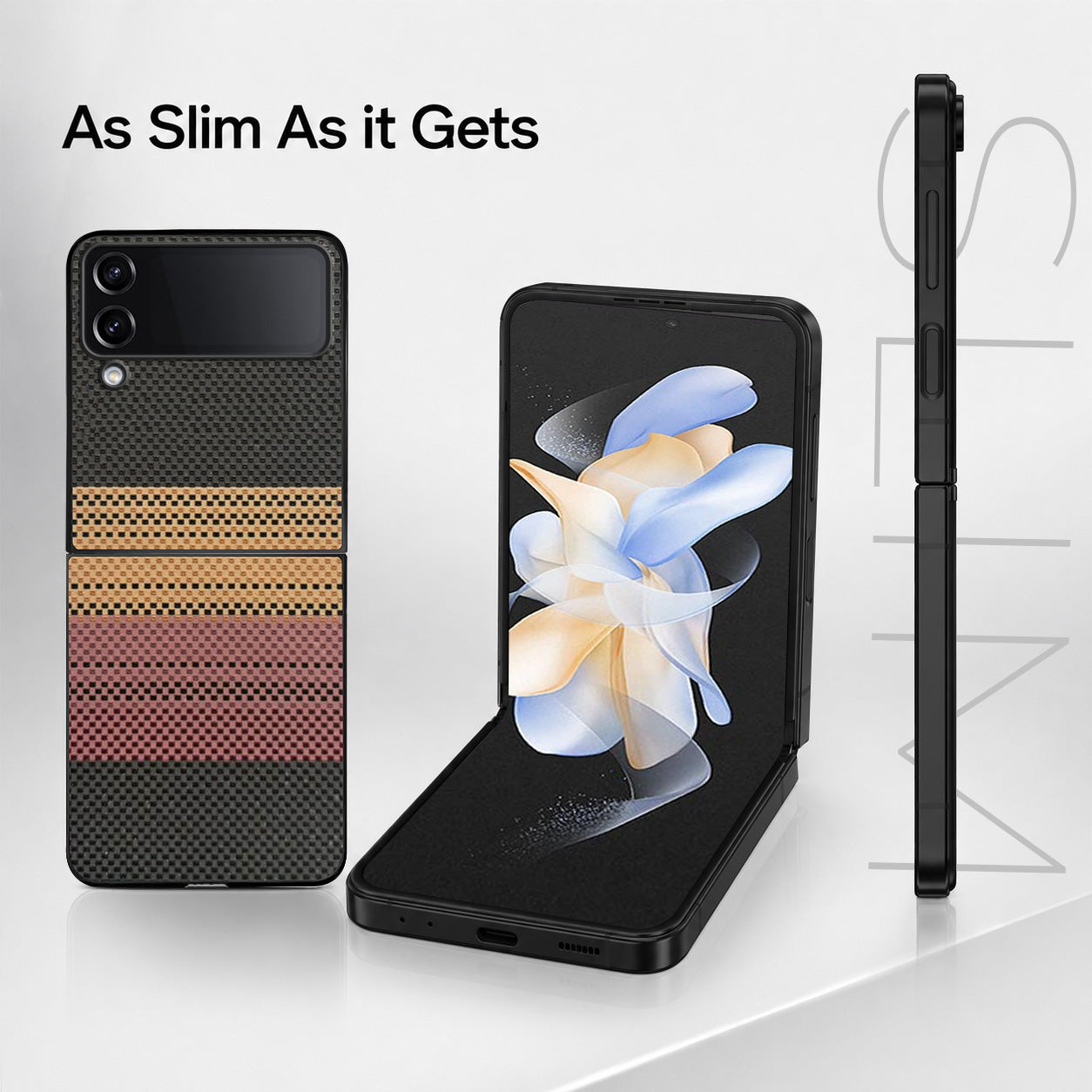 For Samsung Galaxy Z Flip 4 5G Back Flip Case Cover (Craft Printed Design | Hybrid Texture | Inside Microfiber Cloth)