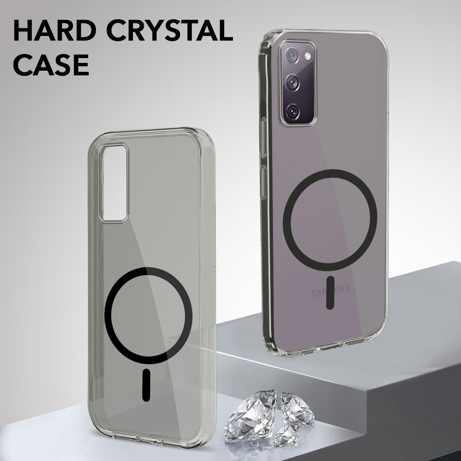 For Samsung Galaxy S20 FE 4G | S20 FE 5G Back Cover Case (Sleek Hard Crystal | Lifetime Anti-Yellow MagSaFe Compatible Clear Shockproof and Camera Protection)
