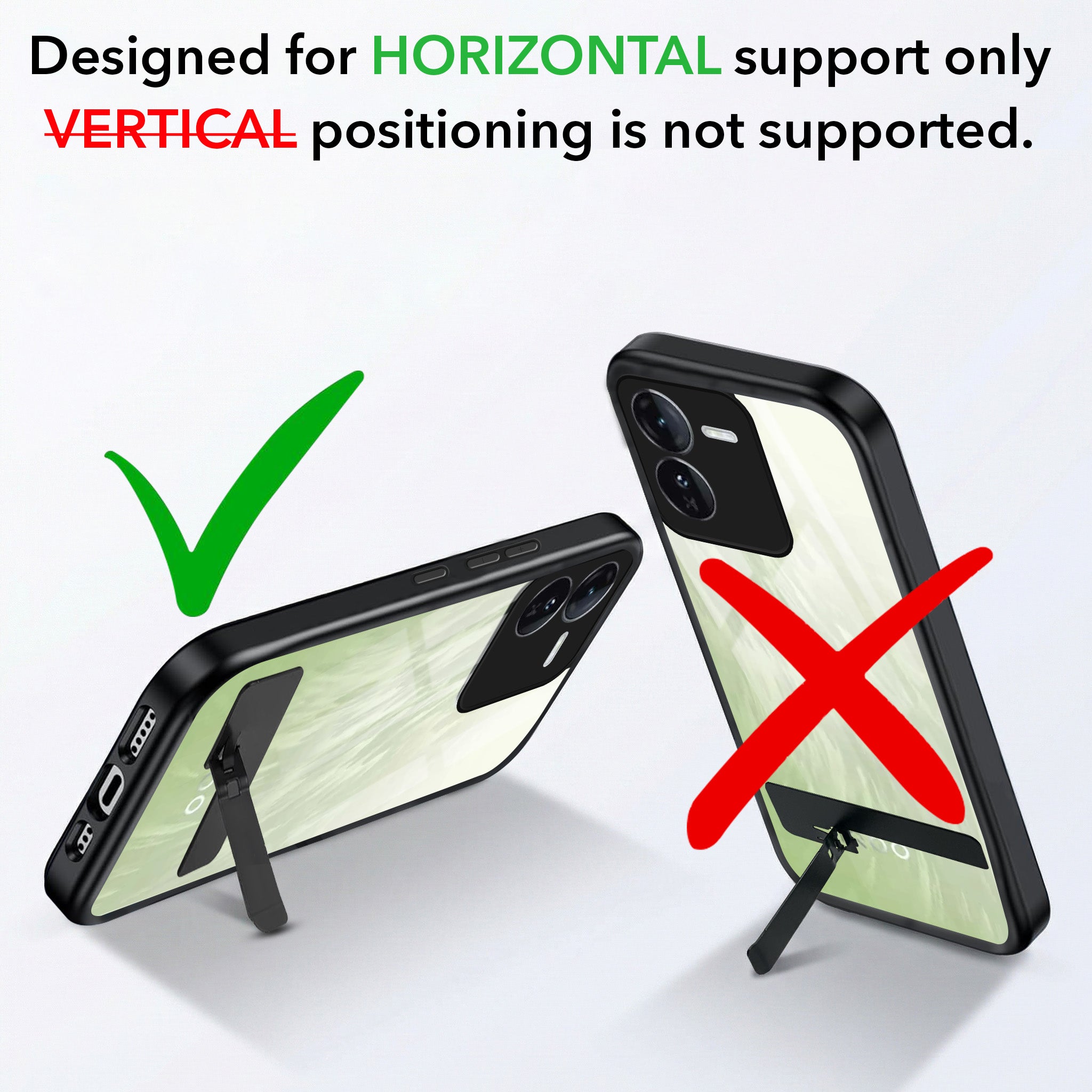 For Vivo iQOO Z9 5G Back Cover Case (Built-in Stand | Lifetime Anti Yellow | Kickstand Shockproof | Camera Protection | MagSafe Compatible)