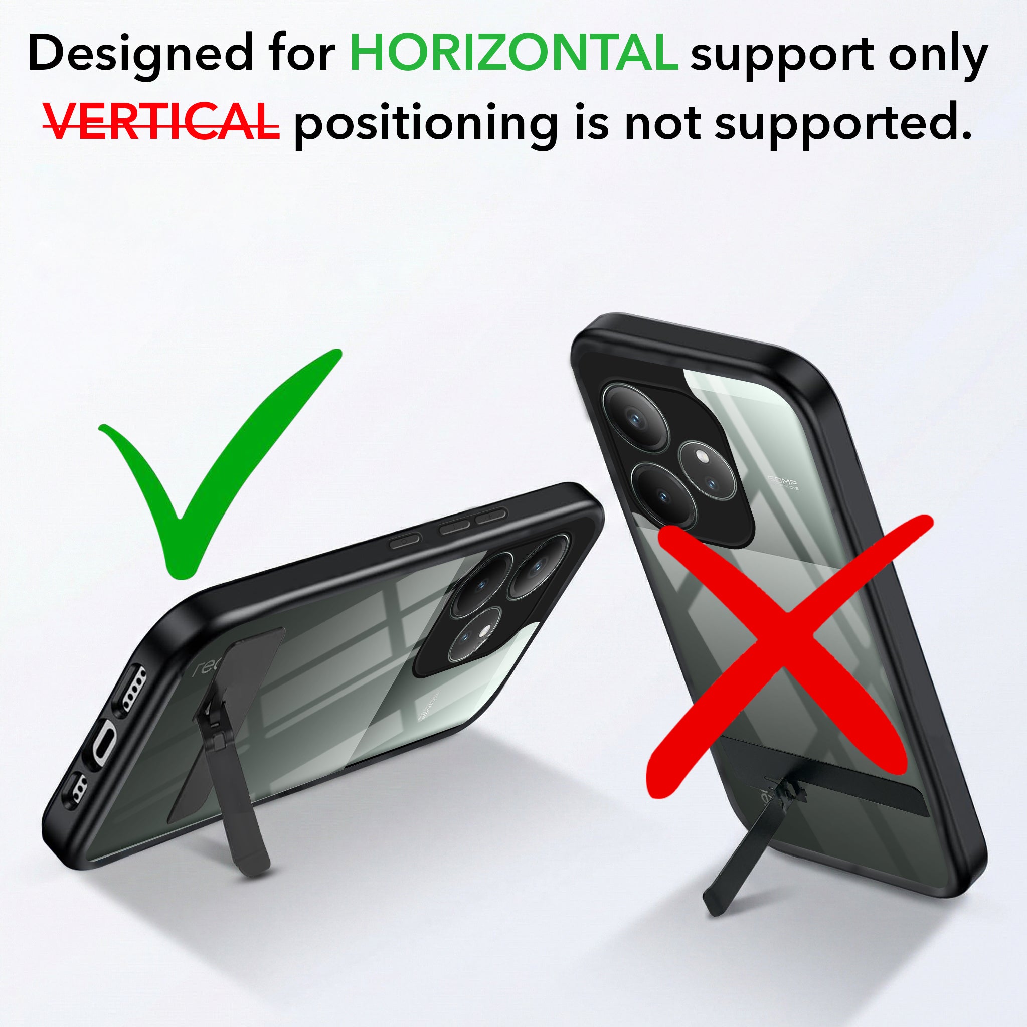 For Realme GT 6 | GT 6T 5G Back Cover Case (Built-in Stand | Lifetime Anti Yellow | Kickstand Shockproof | Camera Protection | MagSafe Compatible)
