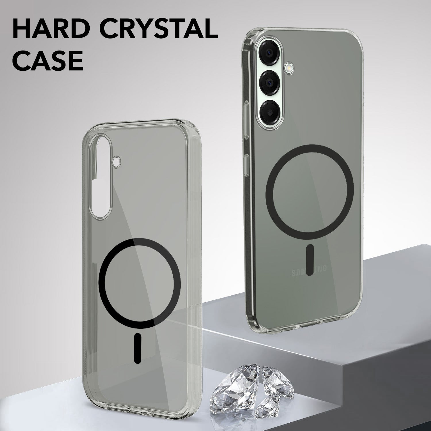 For Samsung Galaxy A16 5G Back Cover Case Lifetime Anti-Yellow MagSafe Compatible Clear (Sleek Hard Crystal | Shockproof and Camera Protection)