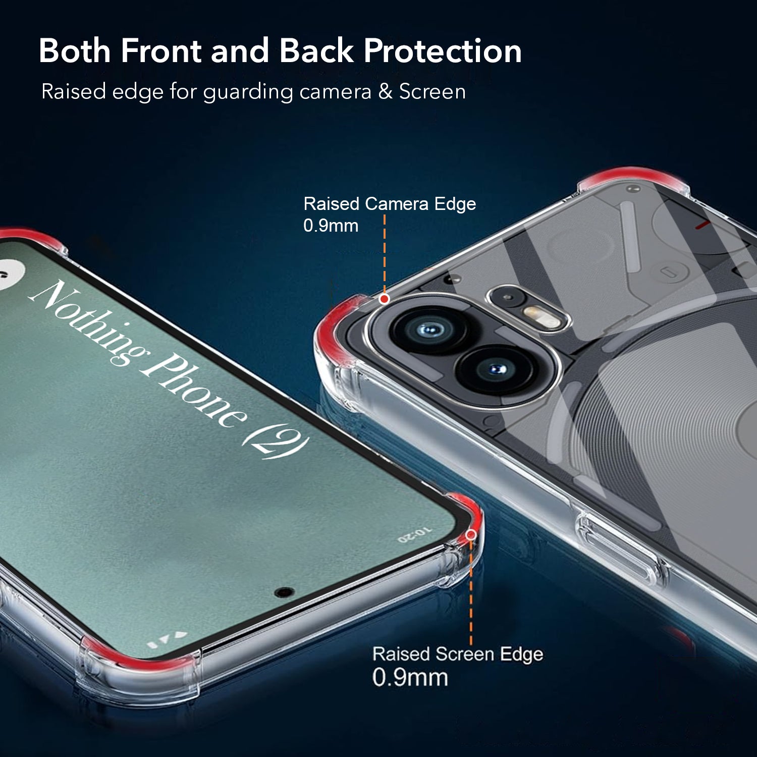 For Nothing Phone 2 Shockproof Crystal-Clear Back Cover (Drop & Camera Protection | Hard Polycarbonate)