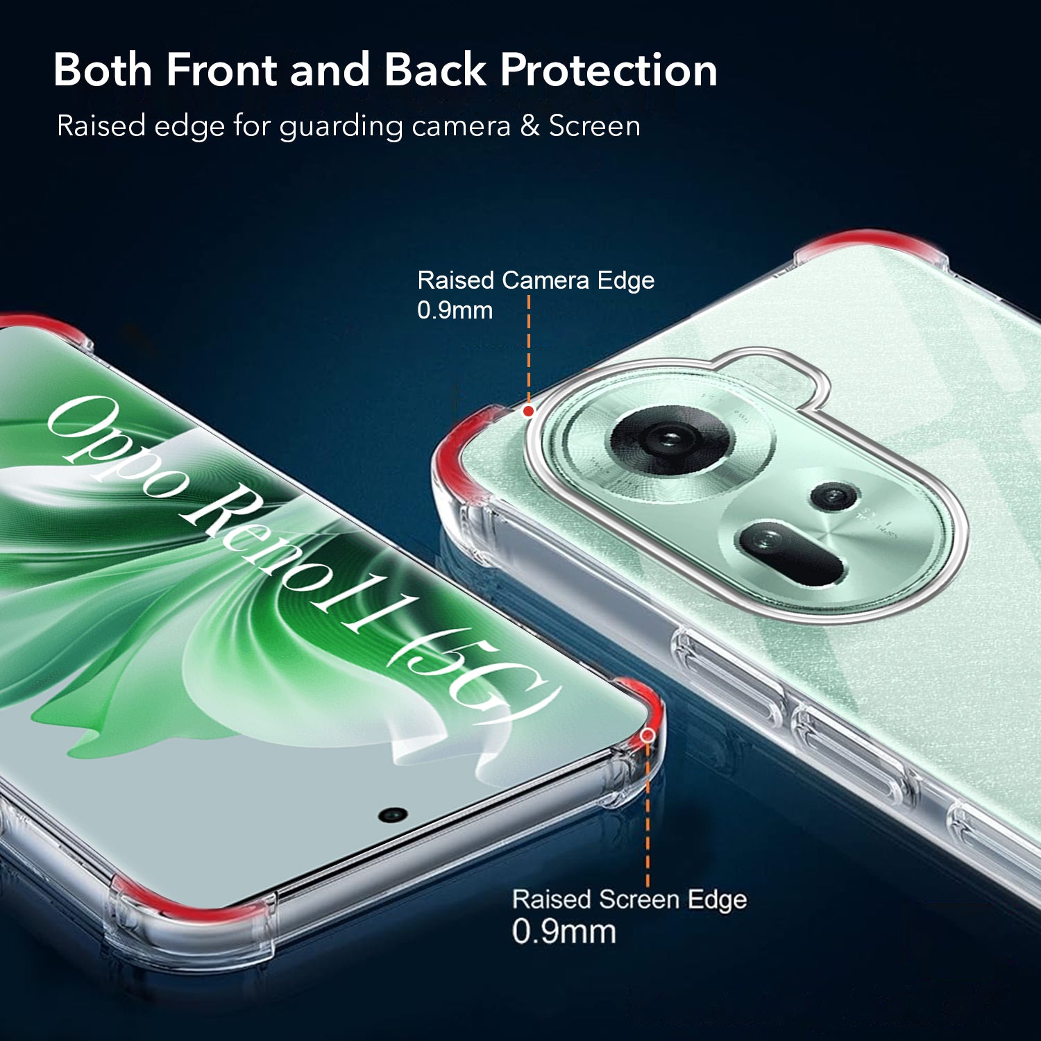 For Oppo Reno11 5G Back Cover Shockproof Crystal-Clear (Drop & Camera Protection | Hard Polycarbonate)